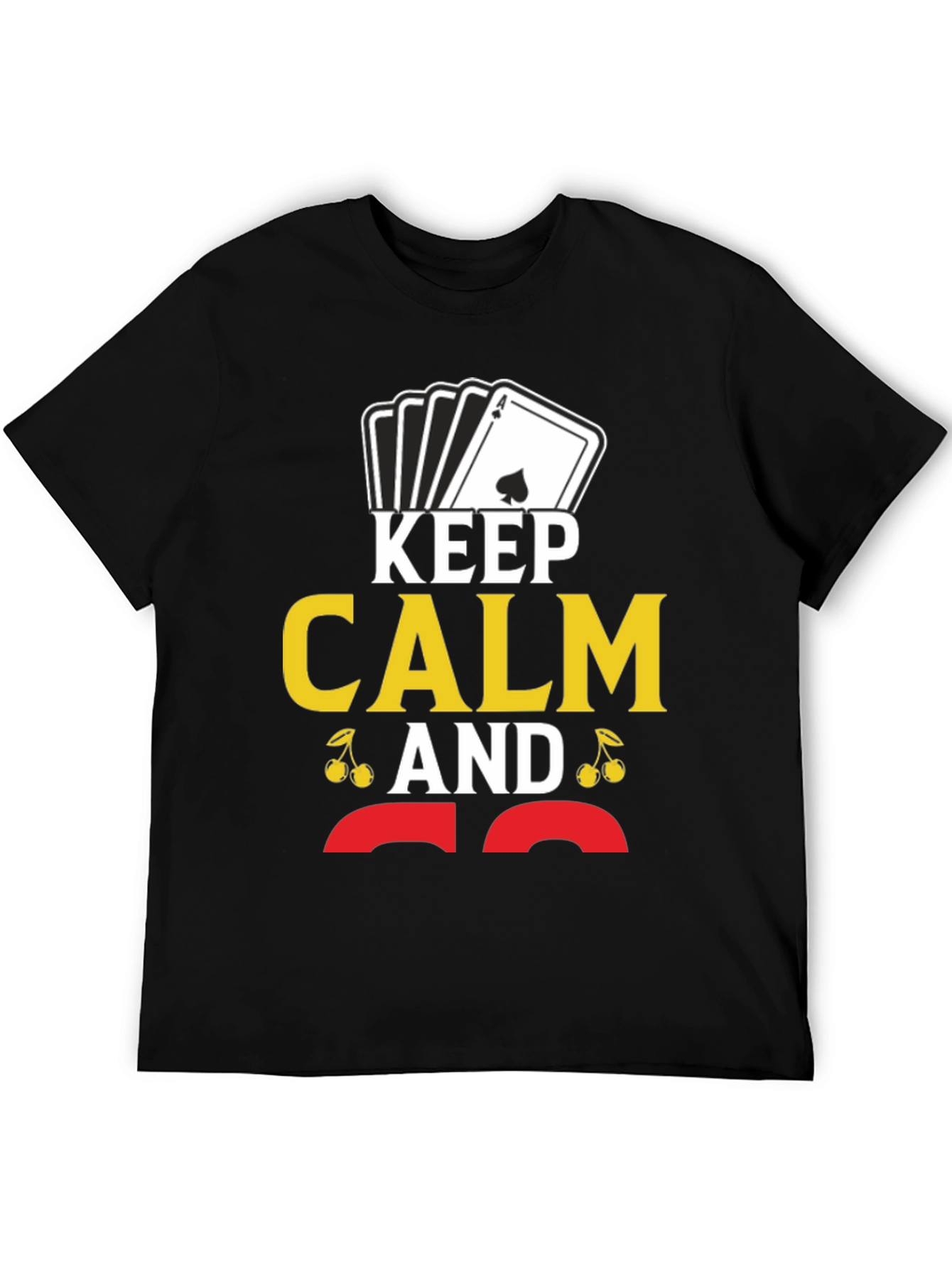 Black Keep Calm Ace T-Shirt - Funny Poker Casino Card Tee view 5