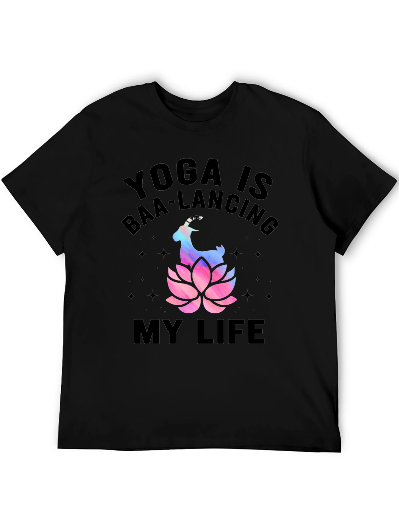 Black Yoga Baa-lancing Life Graphic Tee view 5