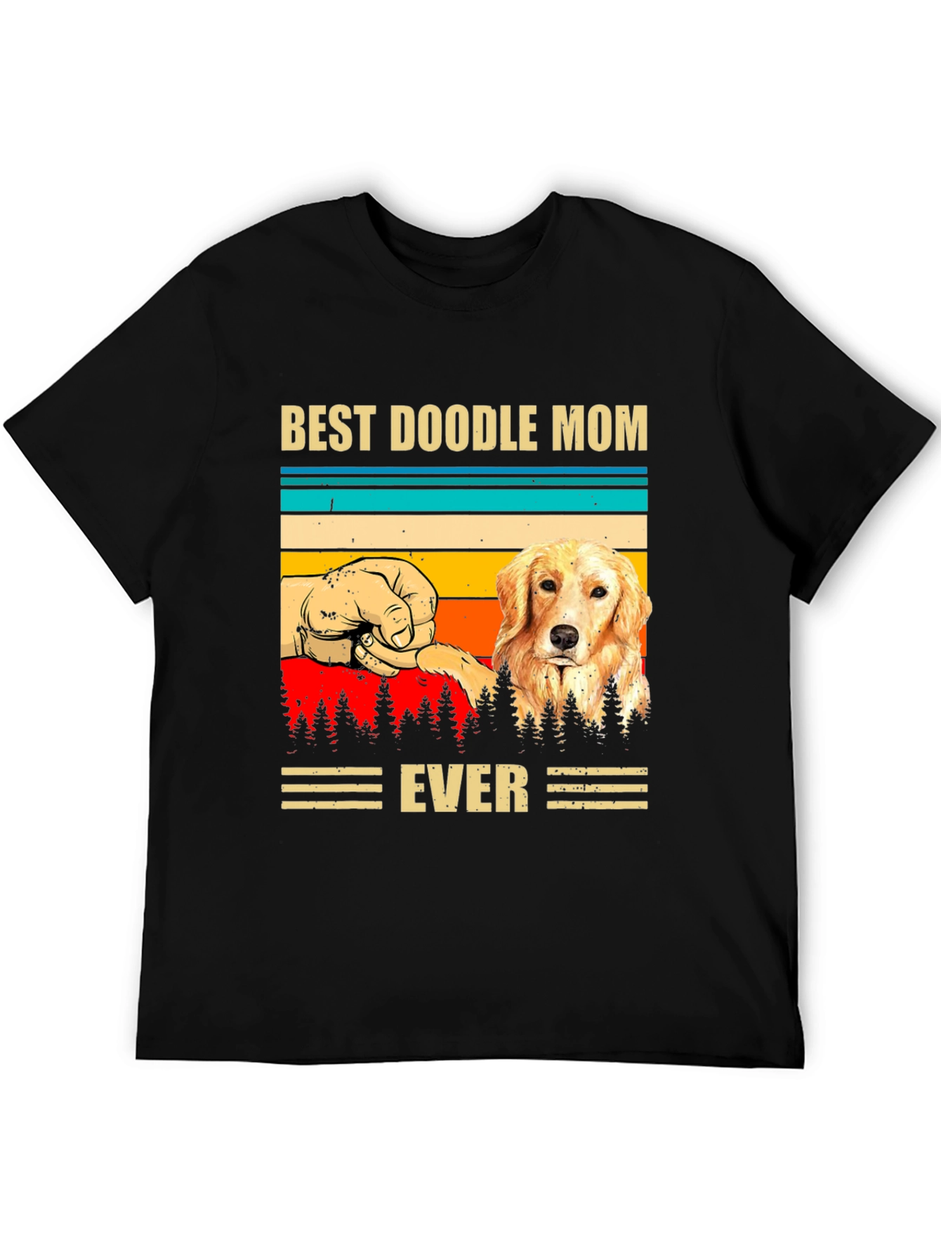 Black Best Doodle Mom Ever Graphic T-Shirt view 5