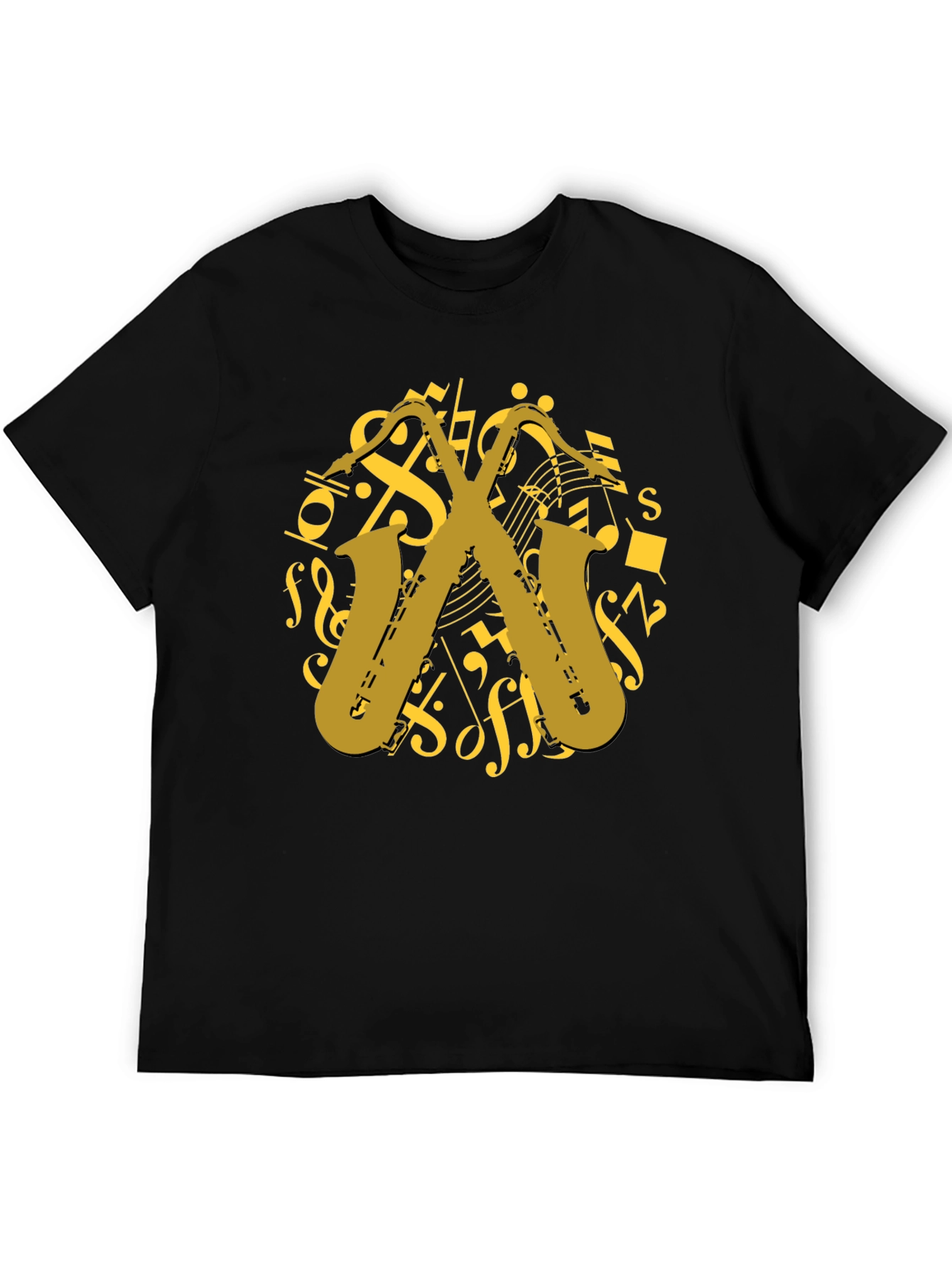 Black Saxophone Music T-Shirt - Musician Gift view 5