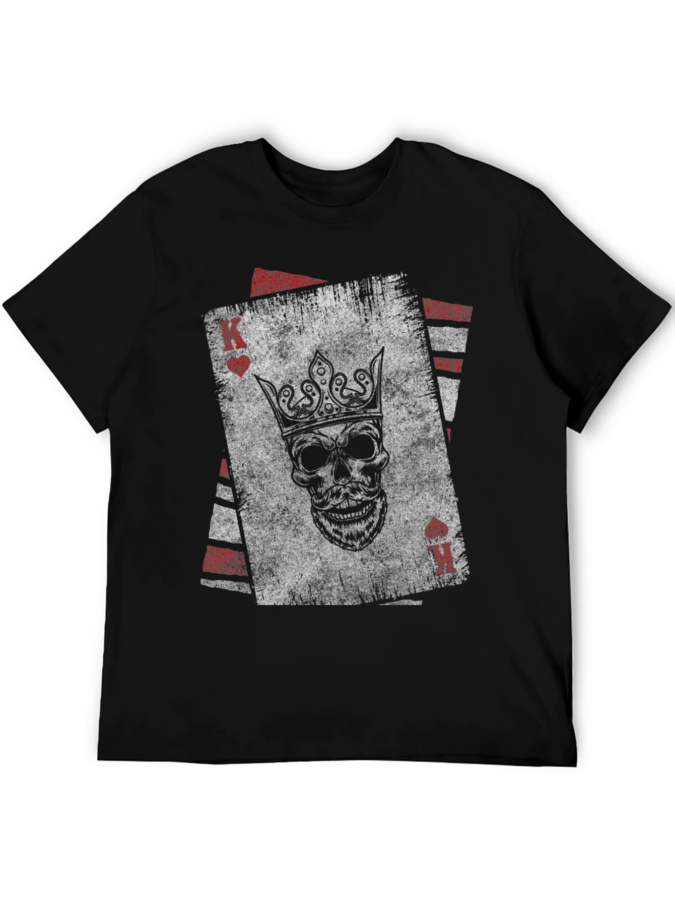 Black King of Hearts Skull Graphic T-Shirt view 5