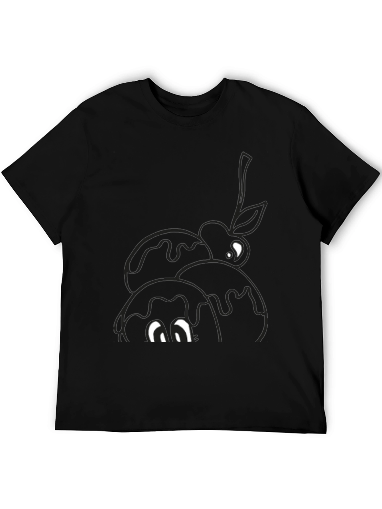 Black Novelty Cartoon Eyes Dessert T-Shirt view 5