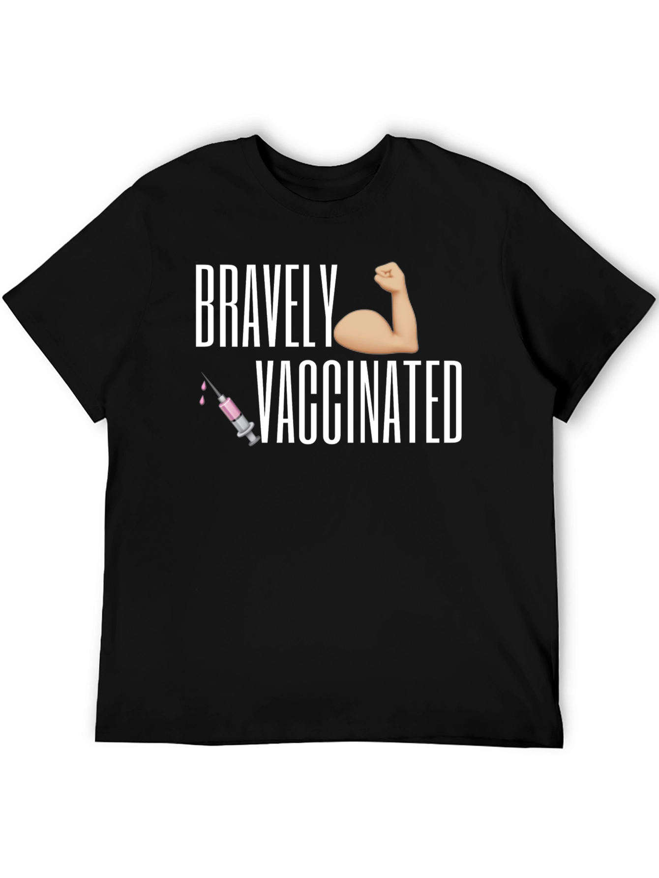 Black Bravely Vaccinated T-Shirt - Pro Vaccine Tee view 5
