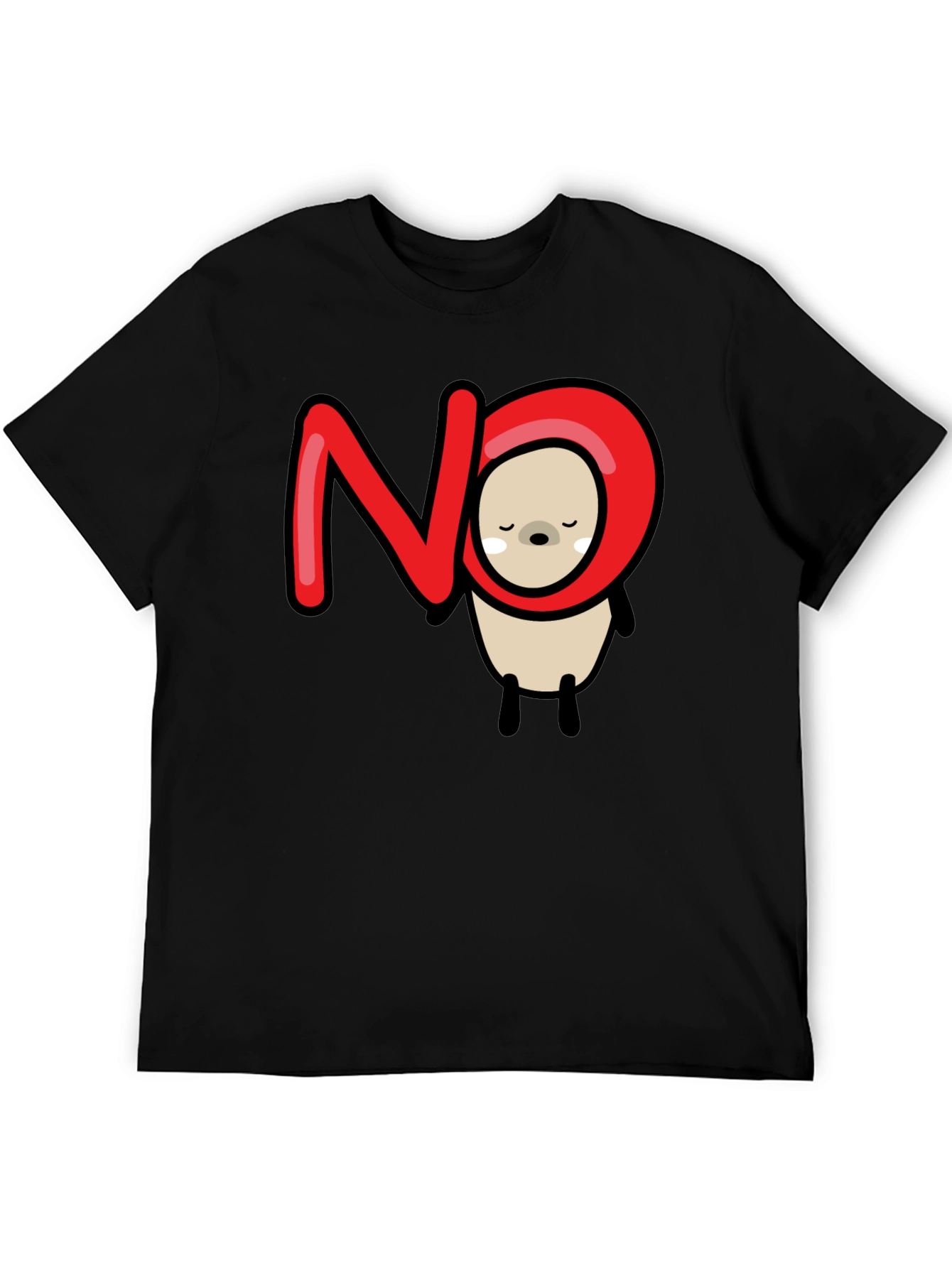 Black NO Bear Graphic Tee - Funny Casual T-Shirt view 5