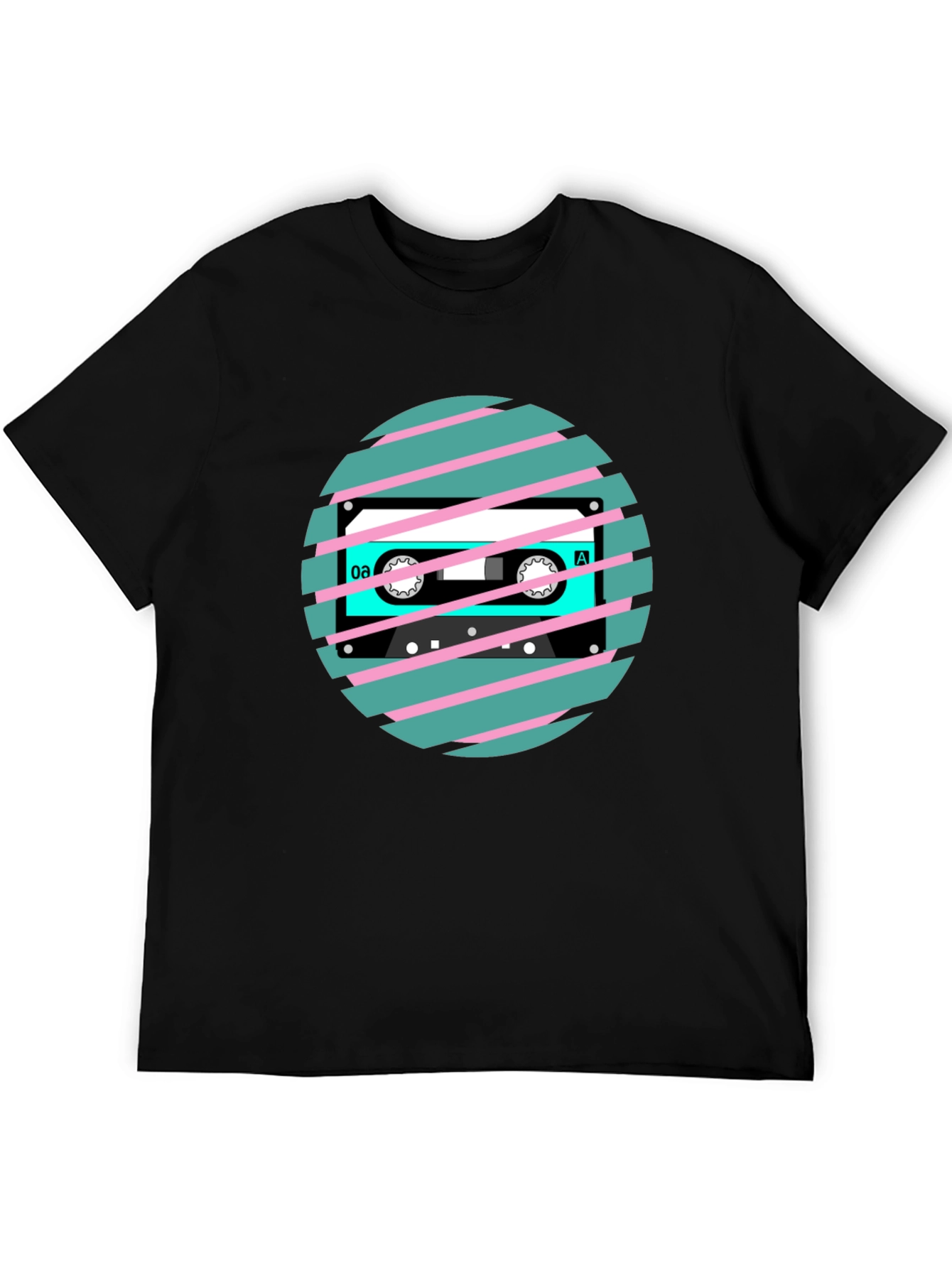 Black Retro Cassette Tape Graphic T-Shirt view 5