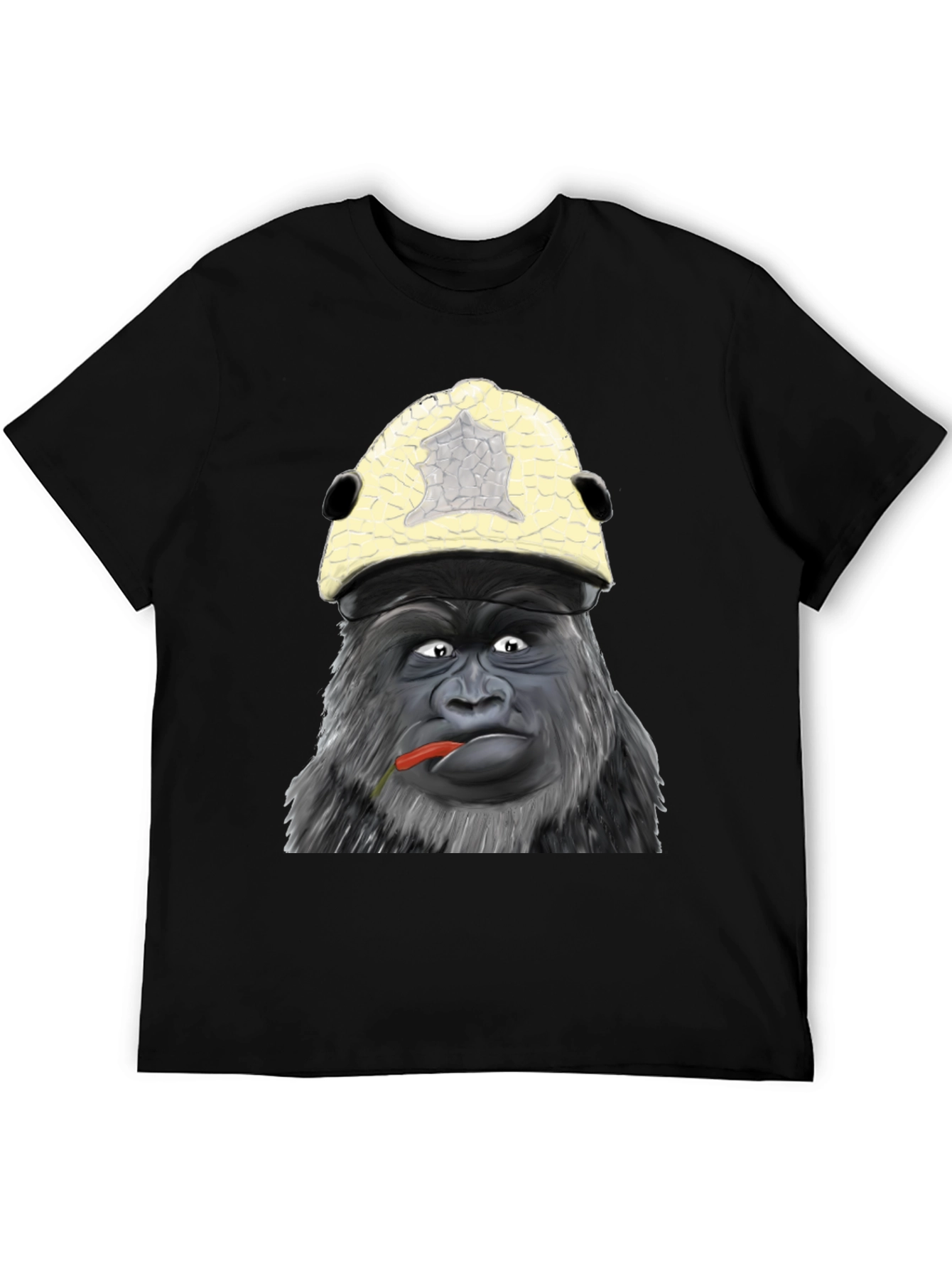 Black Funny Gorilla Graphic Tee - Unique Ape Design Shirt view 5