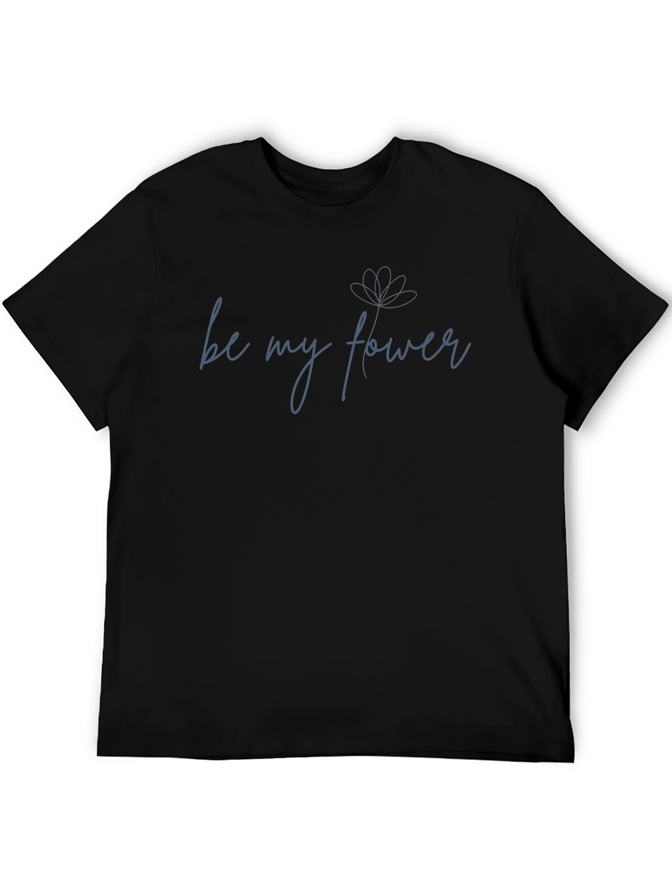 Black Be My Flower Graphic Tee - Soft Cotton Blend view 5