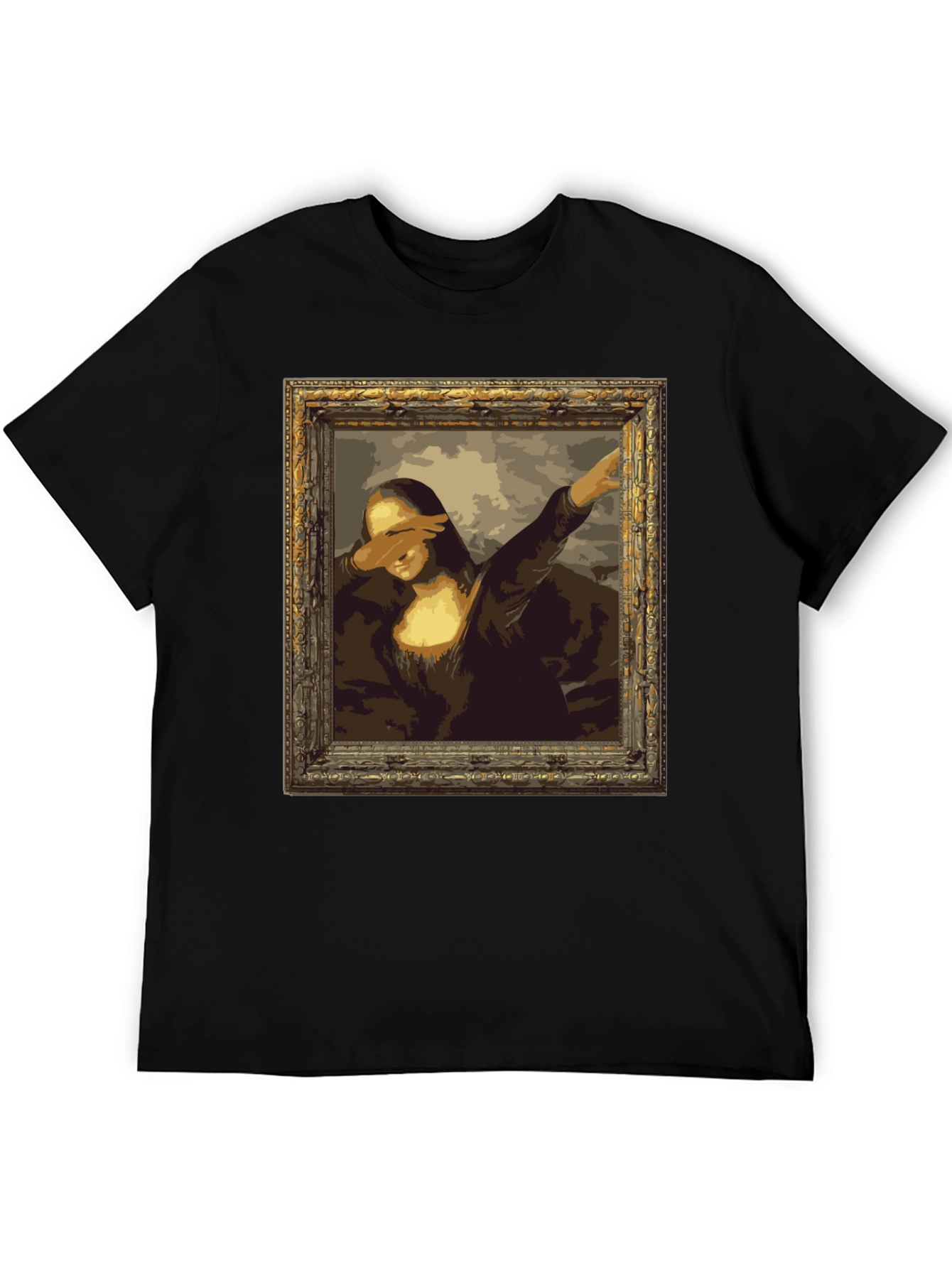 Black Mona Lisa Dab Black T-Shirt view 5