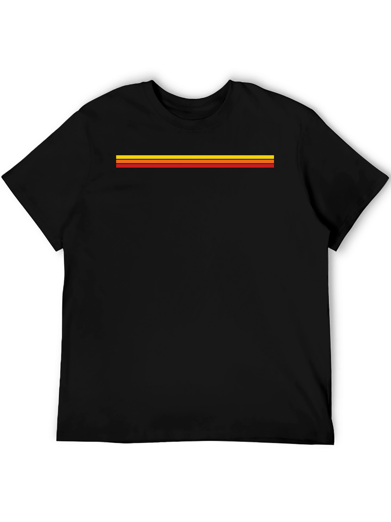 Black Retro Striped Black T-Shirt - Vintage Style Tee view 5
