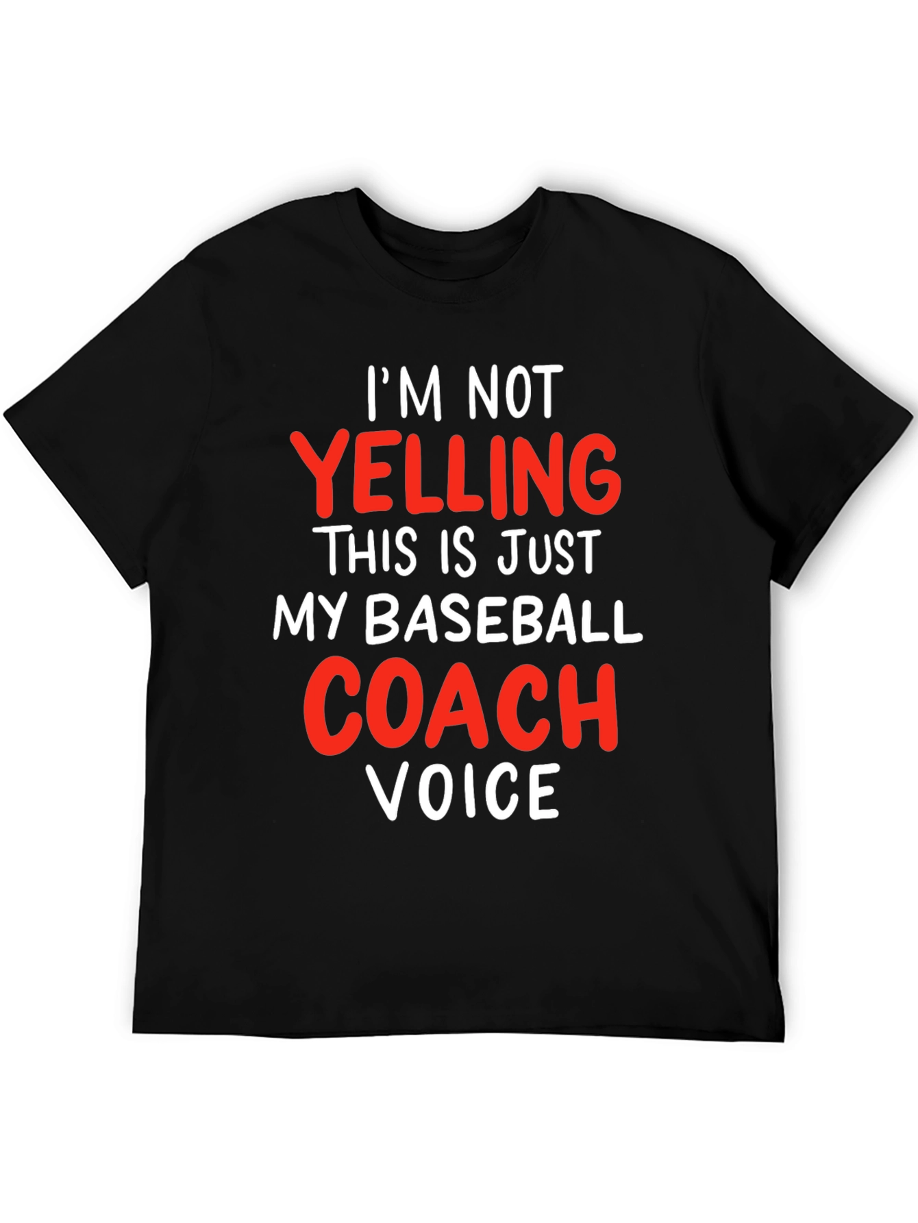 Black Baseball Coach Voice T-Shirt - Funny Gift view 5