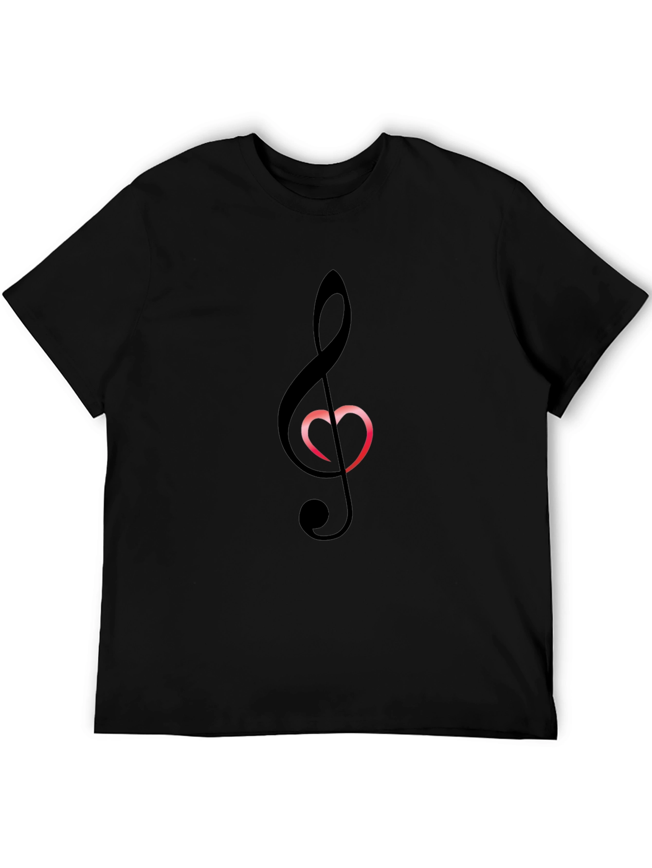Black Musical Heart T-Shirt - Black Cotton Blend Tee view 5