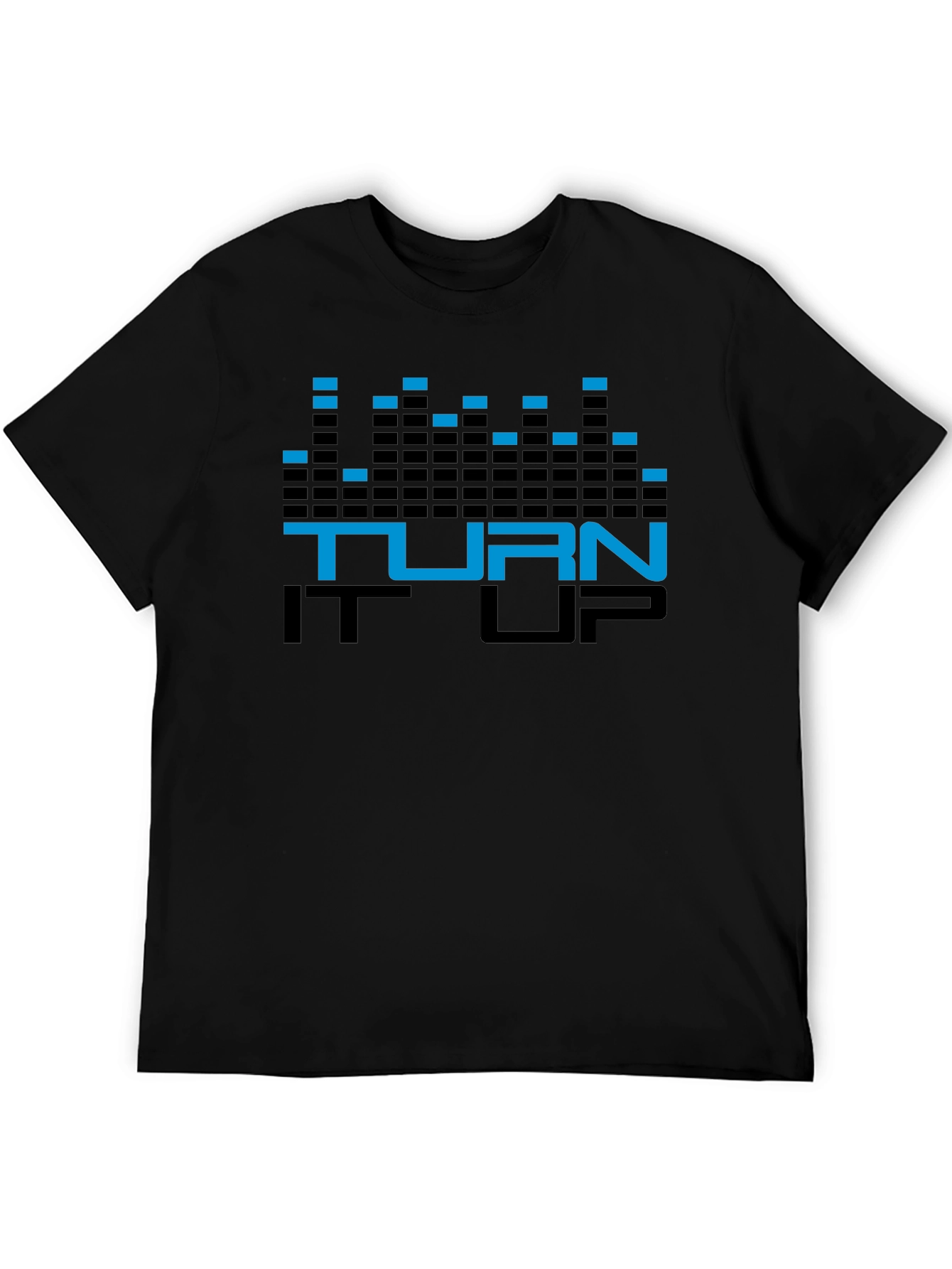 Black Turn It Up Graphic Tee - Black Cotton T-Shirt view 5