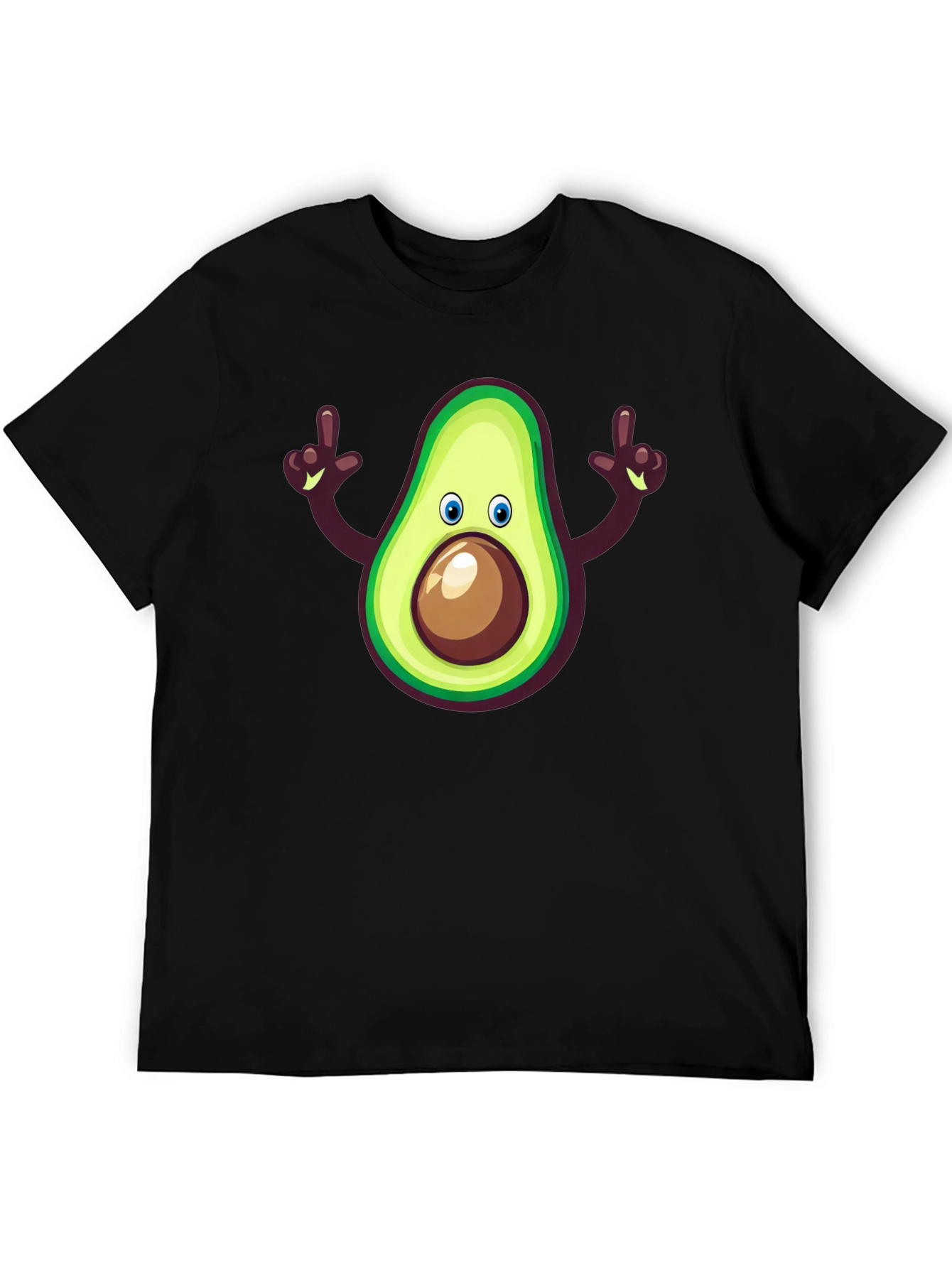 Black Avocado Cartoon Graphic Tee - Black view 5