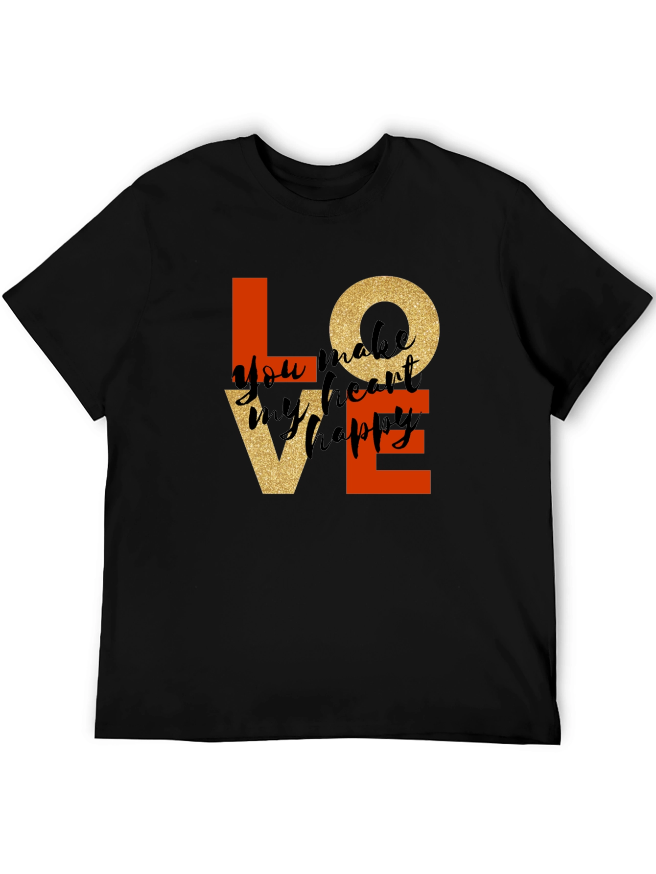 Black Love T-Shirt: You Make My Heart Happy view 5