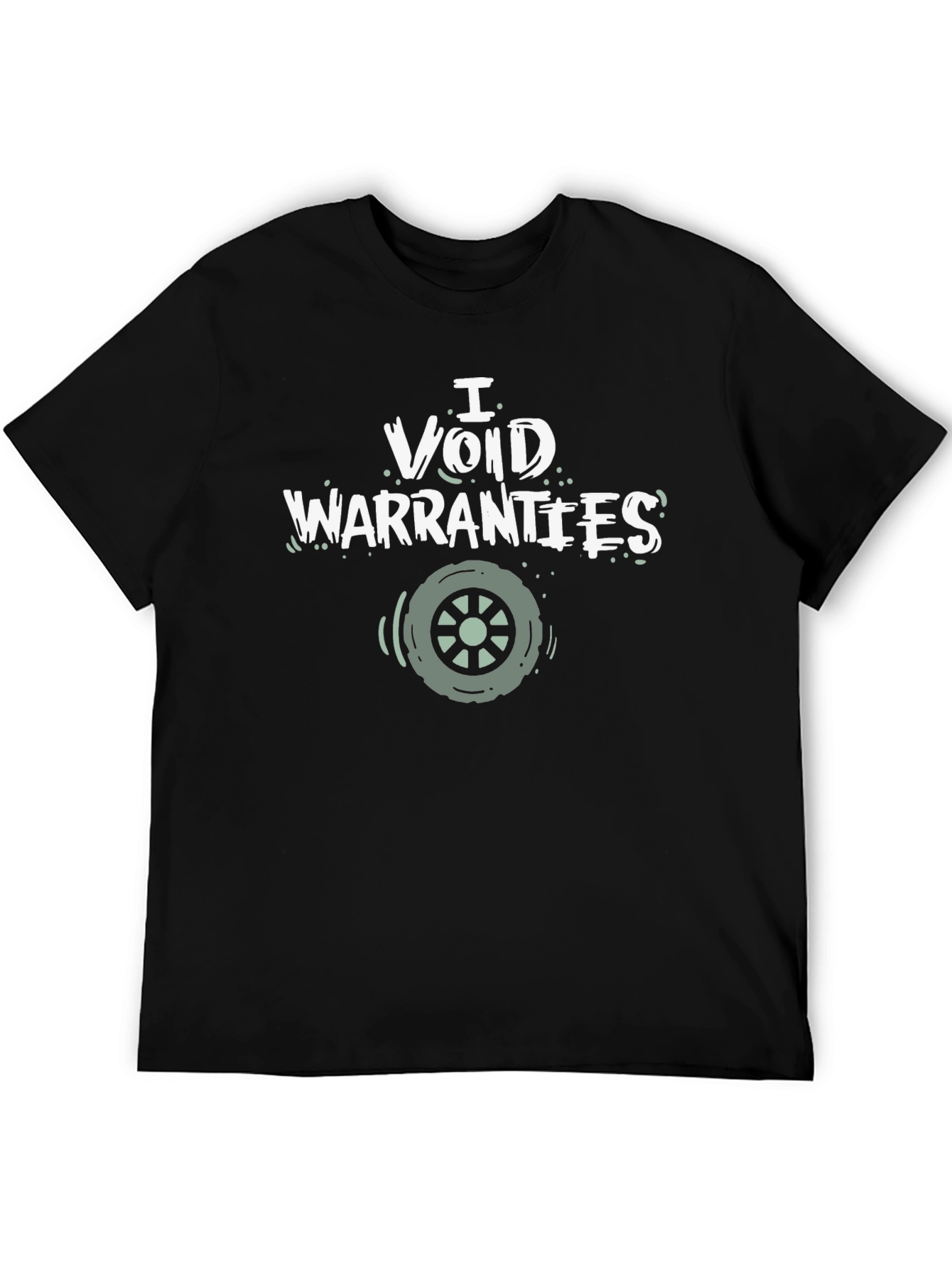 Black I Void Warranties Graphic Tee - Black Cotton T-Shirt view 5