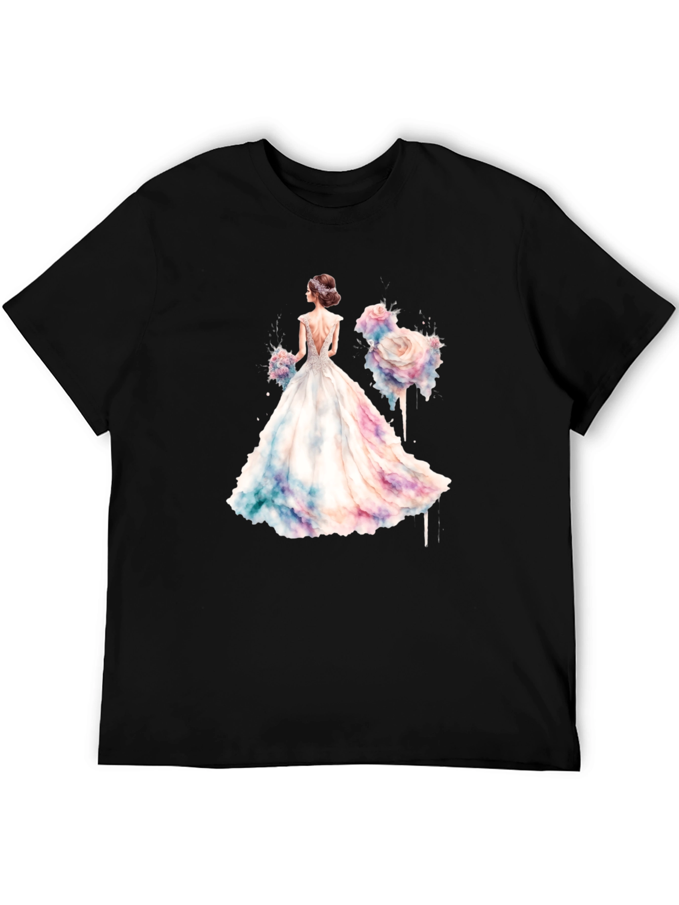 Black Elegant Bride T-Shirt view 5