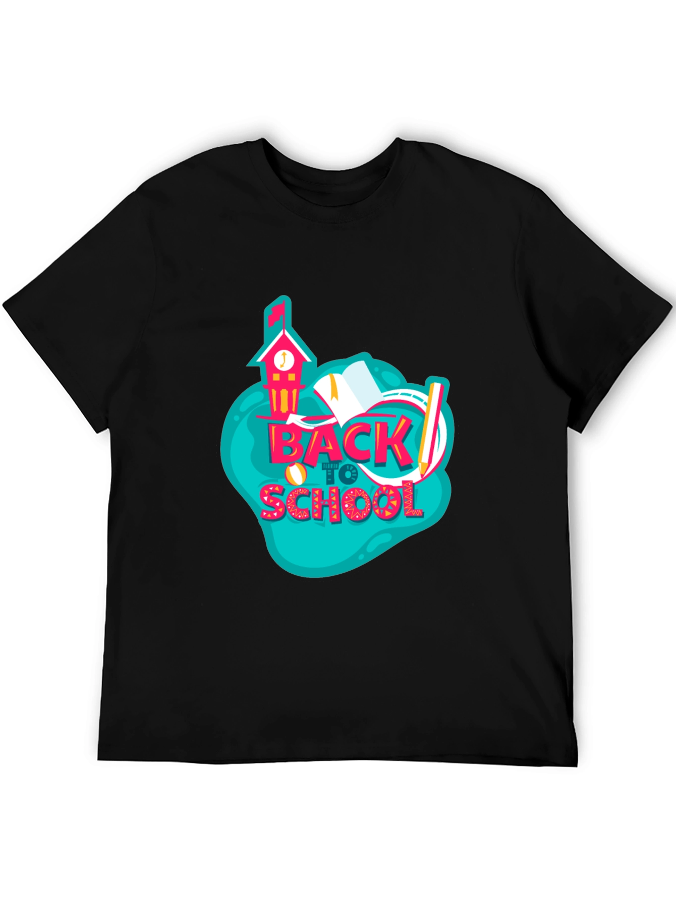 Black Back to School Graphic Black T-Shirt view 5