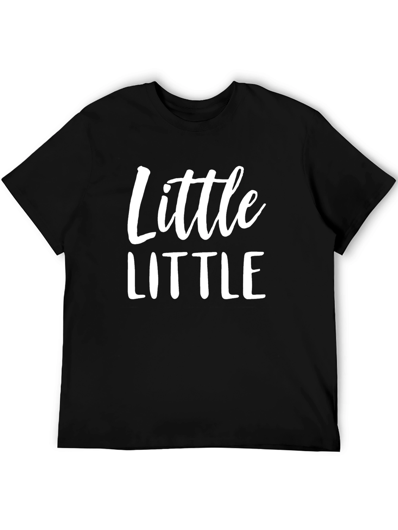 Black Little T-Shirt - Soft Cotton Crew Neck Tee view 5