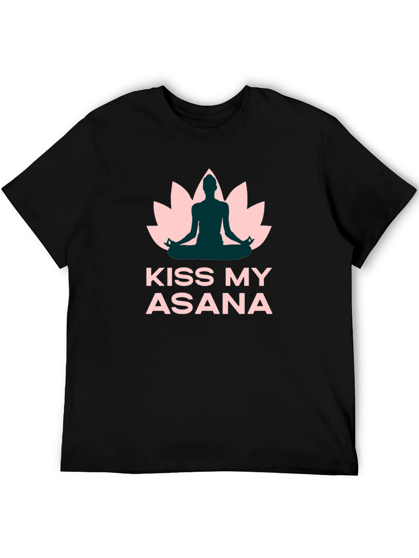 Black Yoga T-Shirt - Kiss My Asana - Black view 5