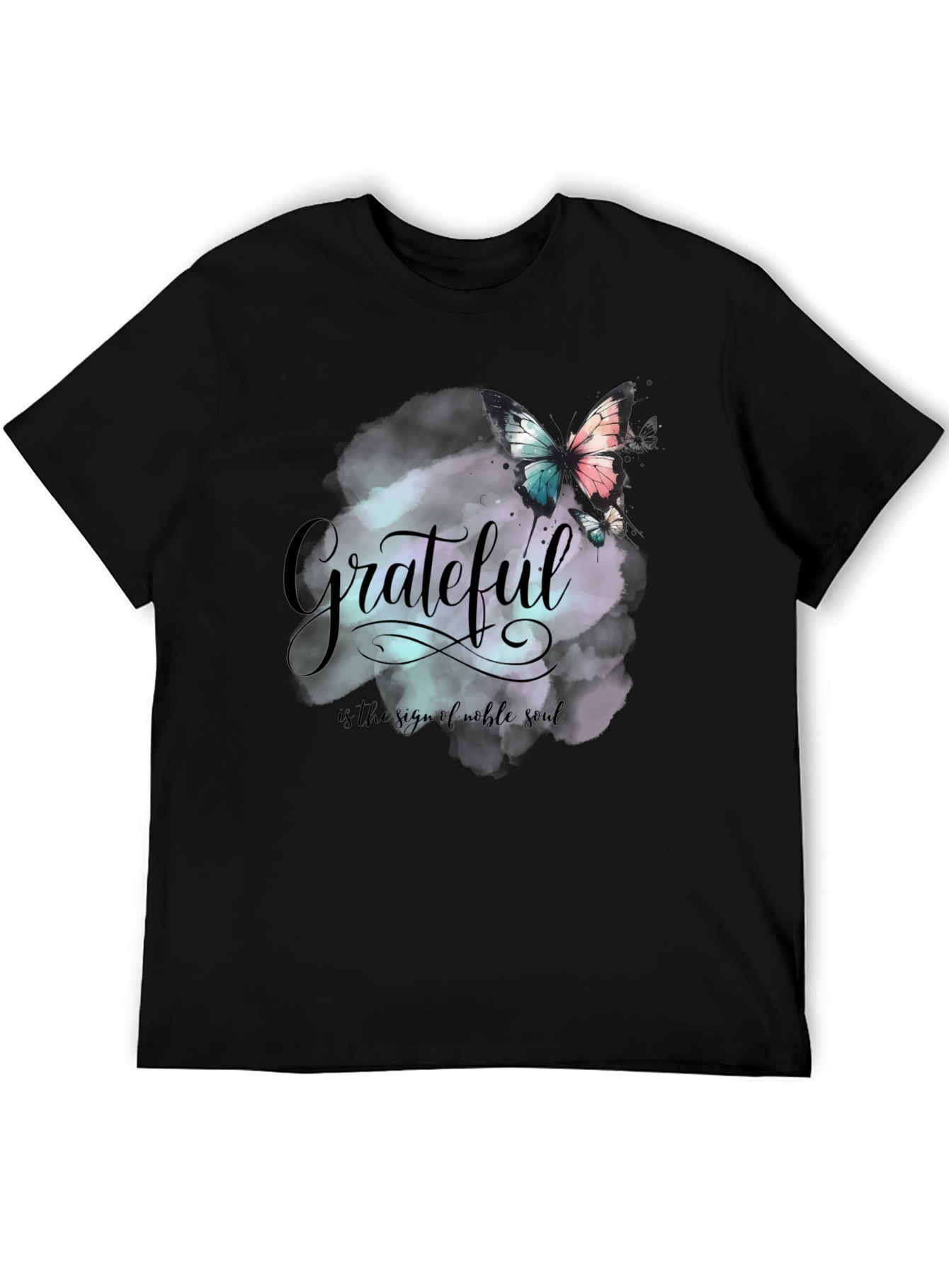 Black Grateful Butterfly Graphic Tee - Noble Soul Design view 5