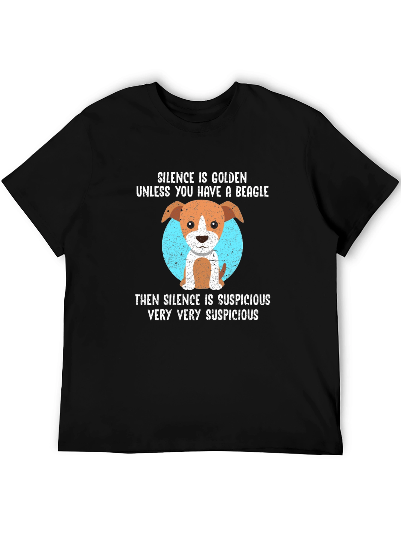 Black Beagle Humor T-Shirt: Suspicious Silence Tee view 5