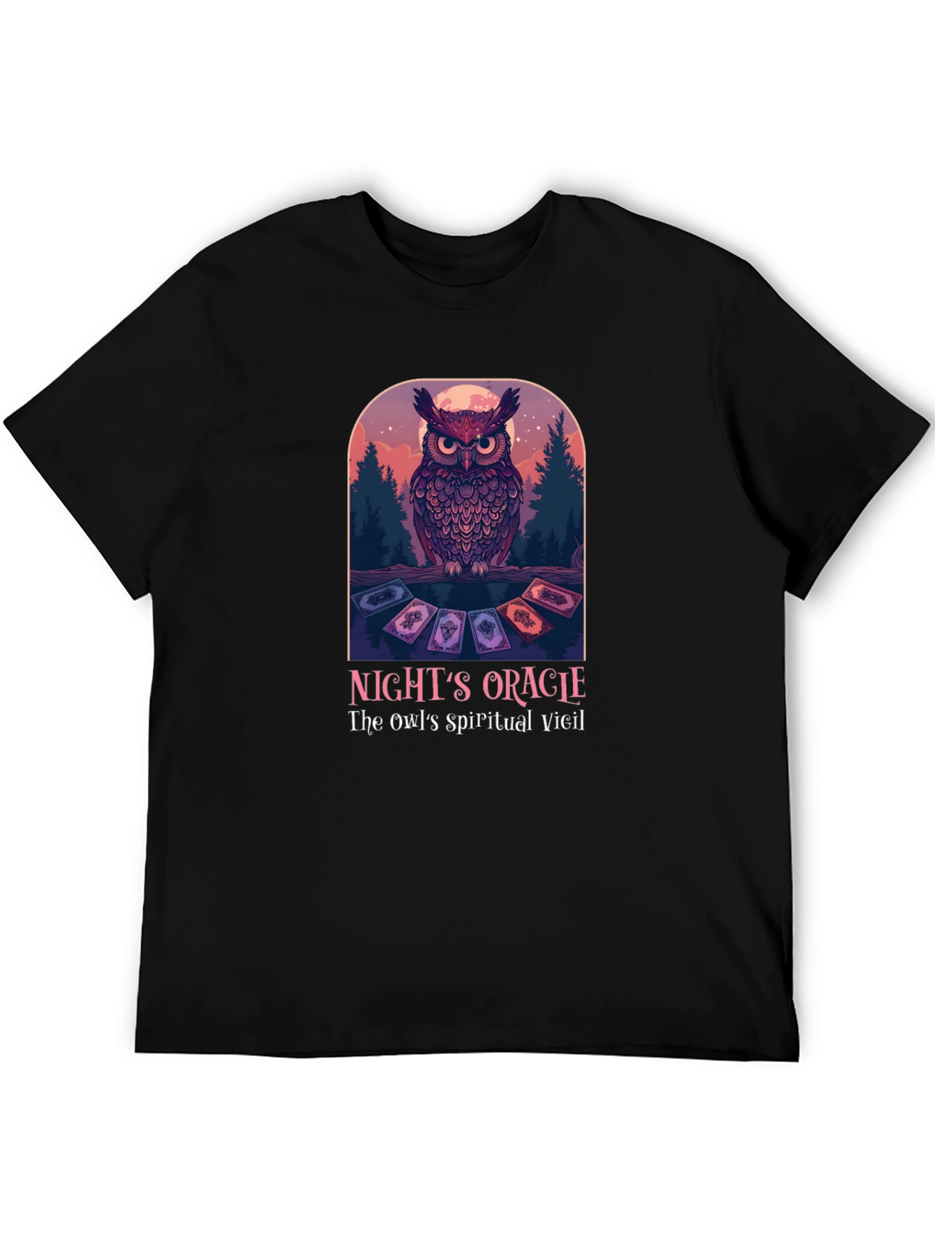 Black Night's Oracle Owl Graphic T-Shirt view 5