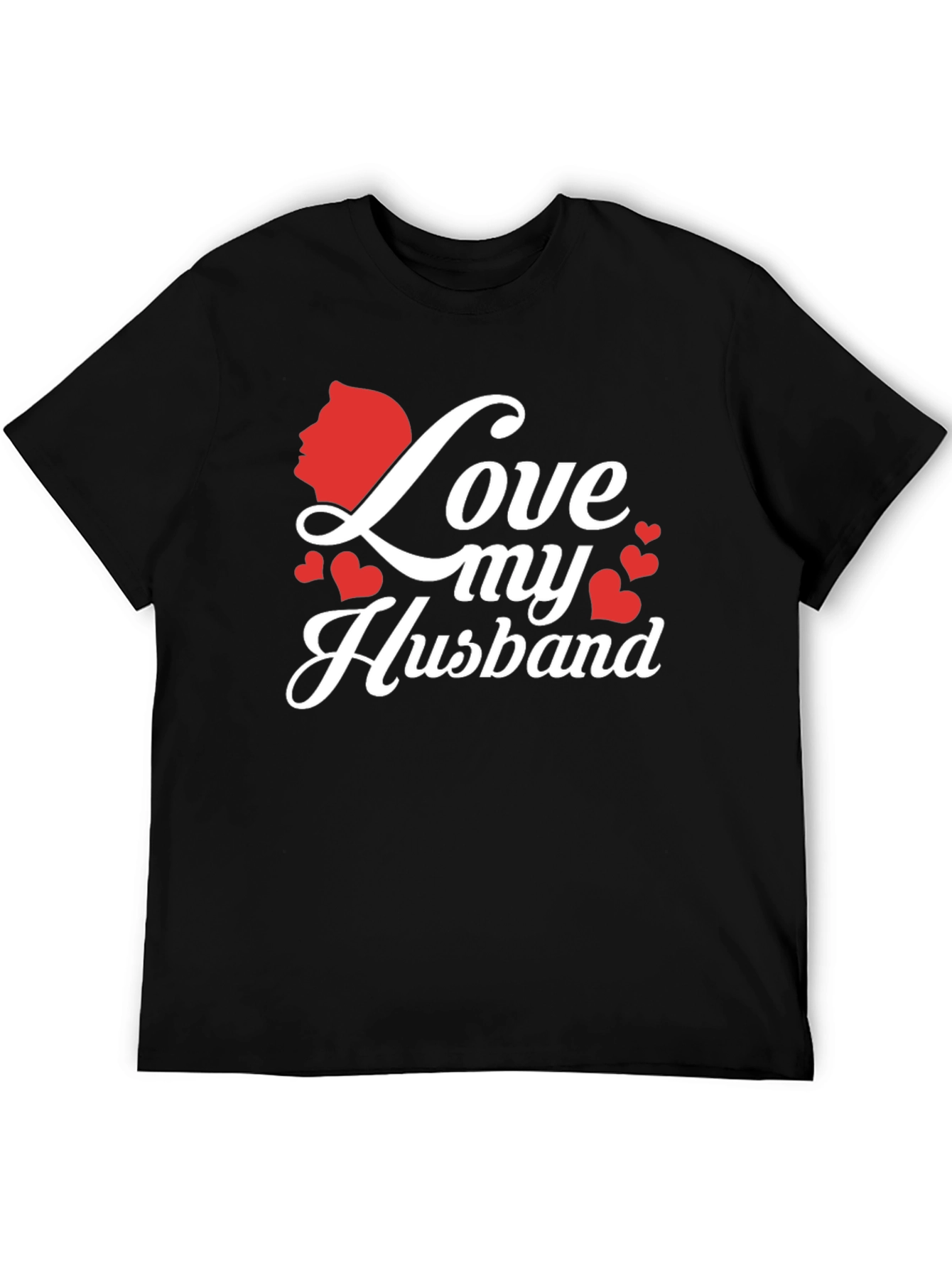Black Love My Husband Graphic Tee - Black view 5