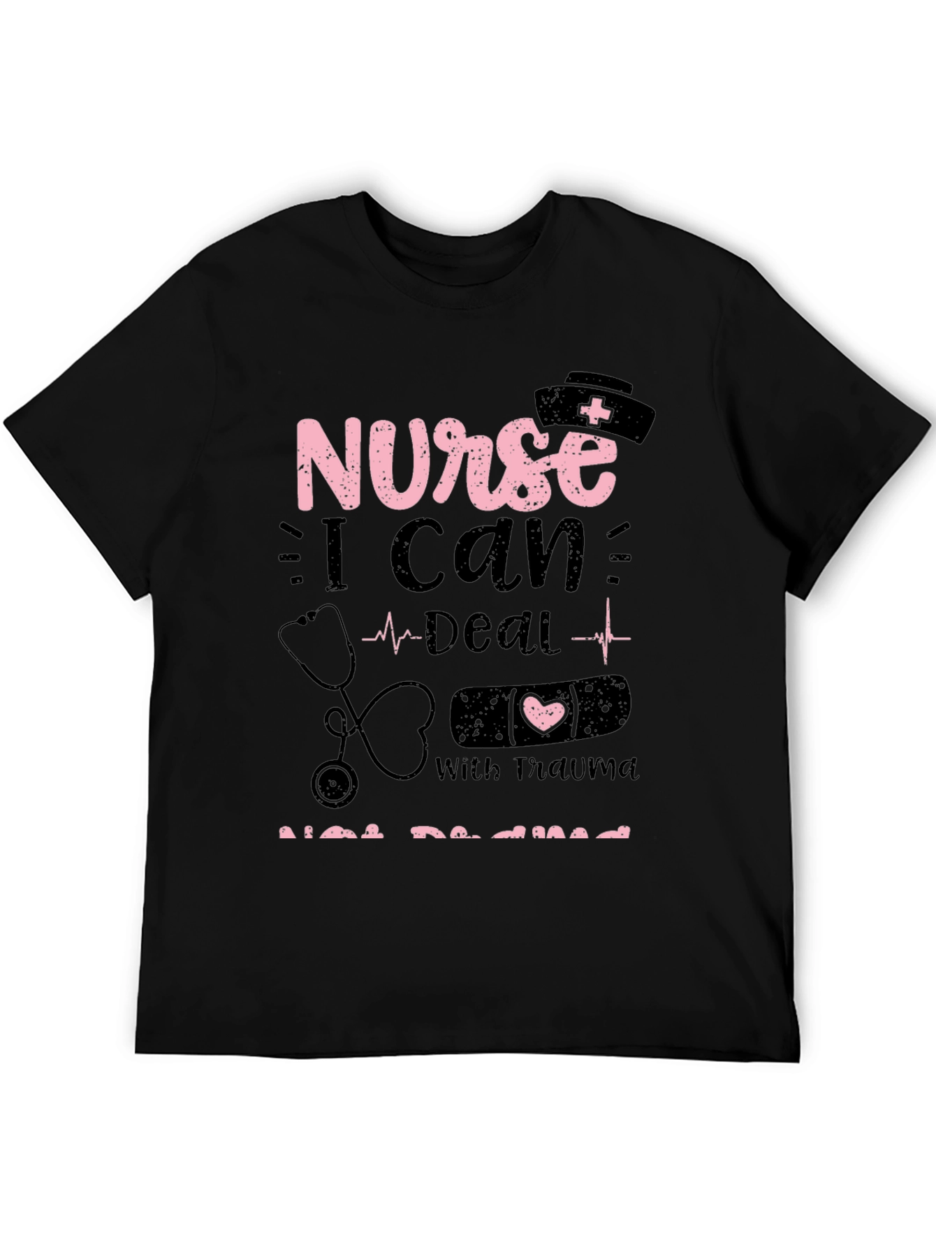 Black Nurse Trauma T-Shirt: I Can Deal With Trauma view 5