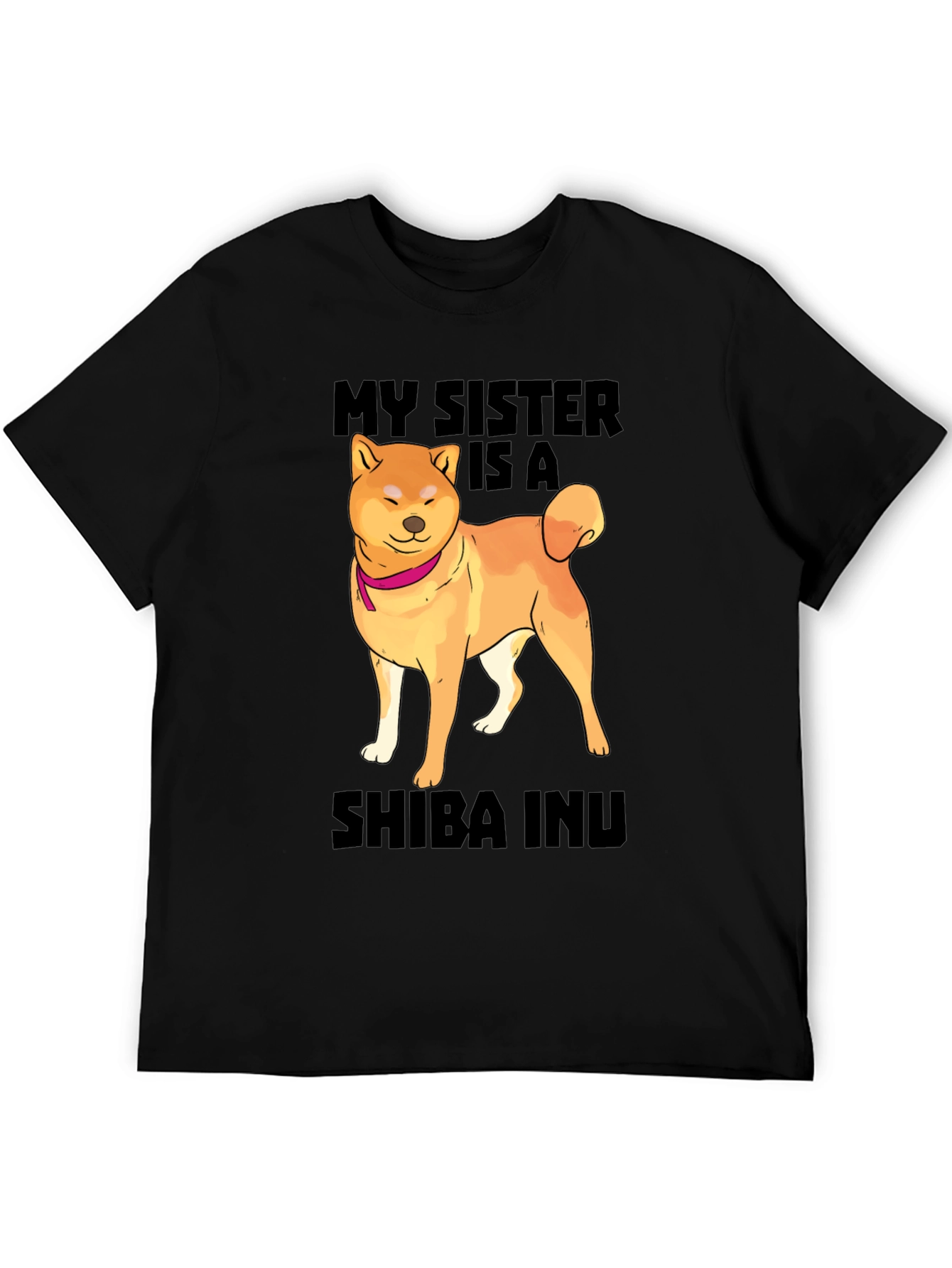 Black My Sister Is A Shiba Inu T-Shirt Funny Dog Lover Tee view 5
