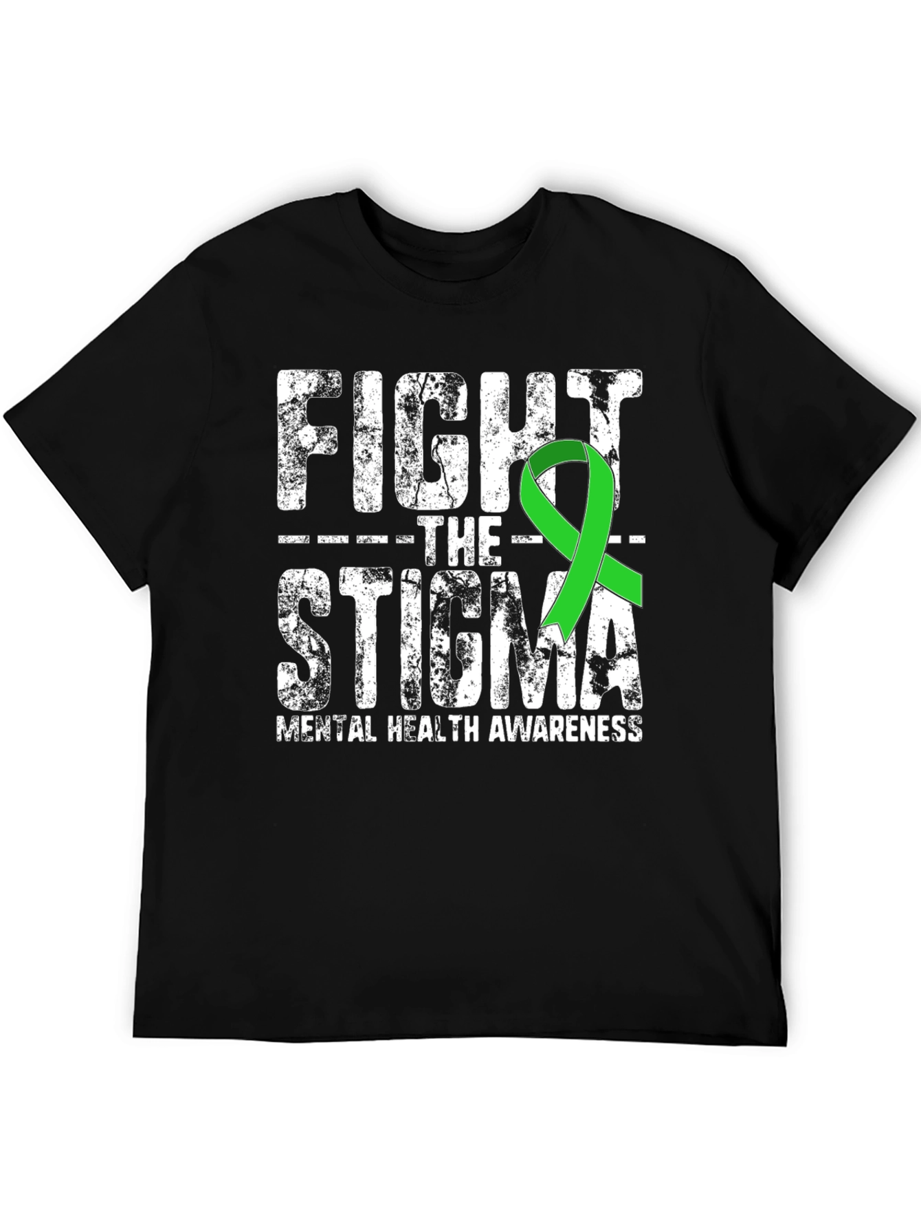 Black Fight The Stigma Mental Health Awareness T-Shirt view 5