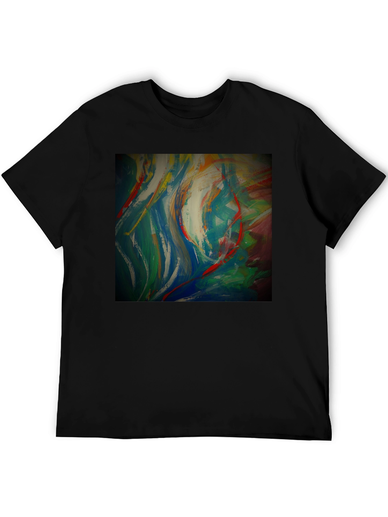 Black Abstract Art Graphic Tee - Modern Style view 5