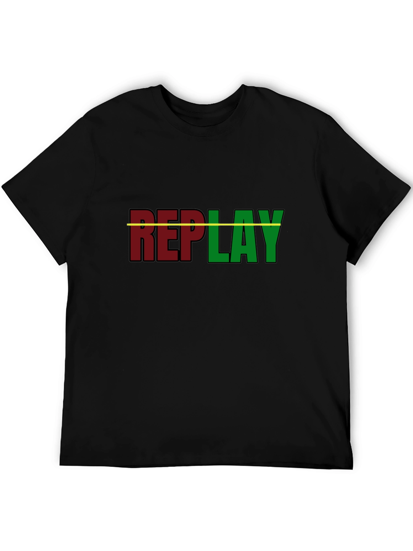 Black Replay Graphic T-Shirt - Black Cotton Tee view 5