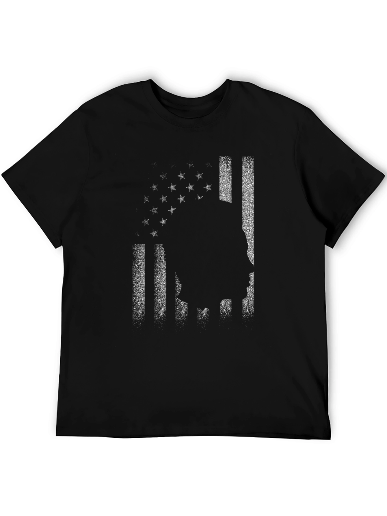 Black American Flag Silhouette Graphic Tee view 5
