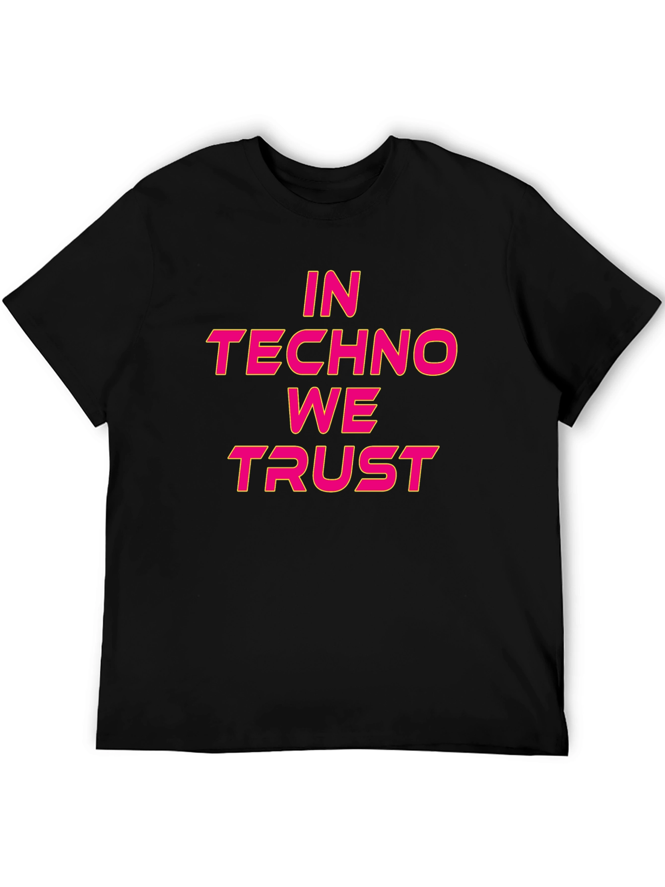 Black In Techno We Trust Black Graphic T-Shirt view 5