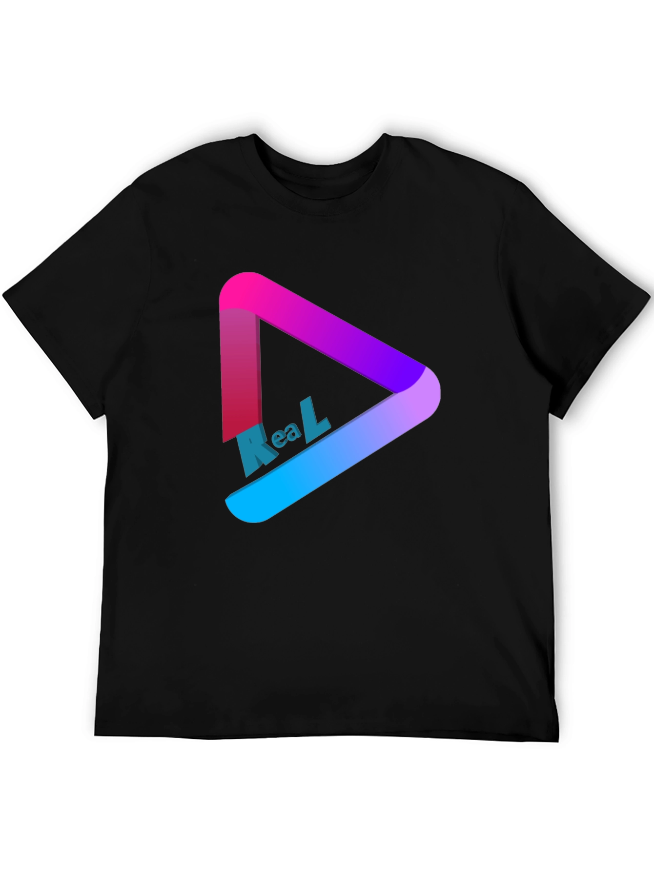 Black Gradient Triangle T-Shirt view 5