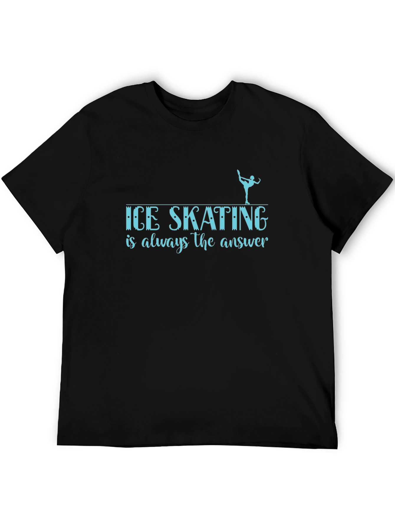 Black Ice Skating Always the Answer Black T-Shirt view 5