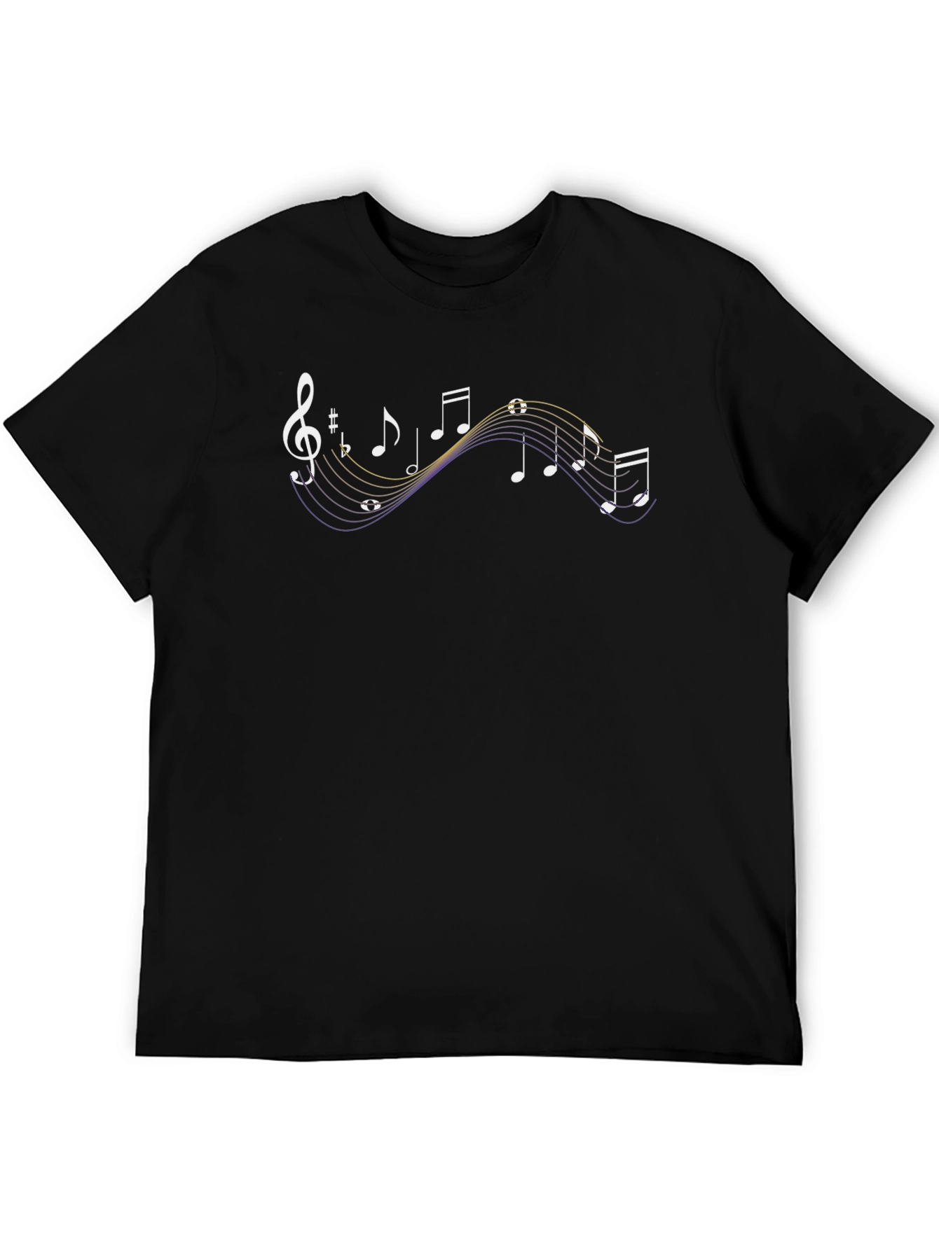 Black Musical Note Graphic Black T-Shirt view 5