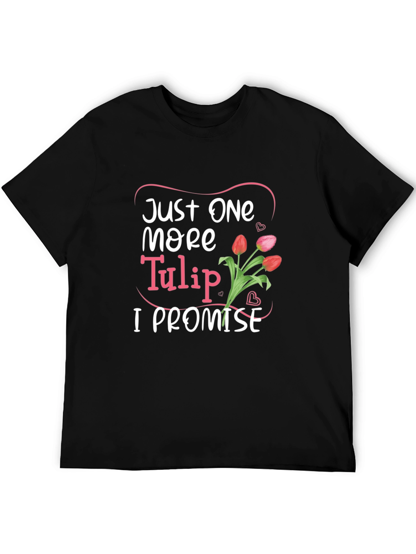 Black Just One More Tulip Graphic Tee view 5
