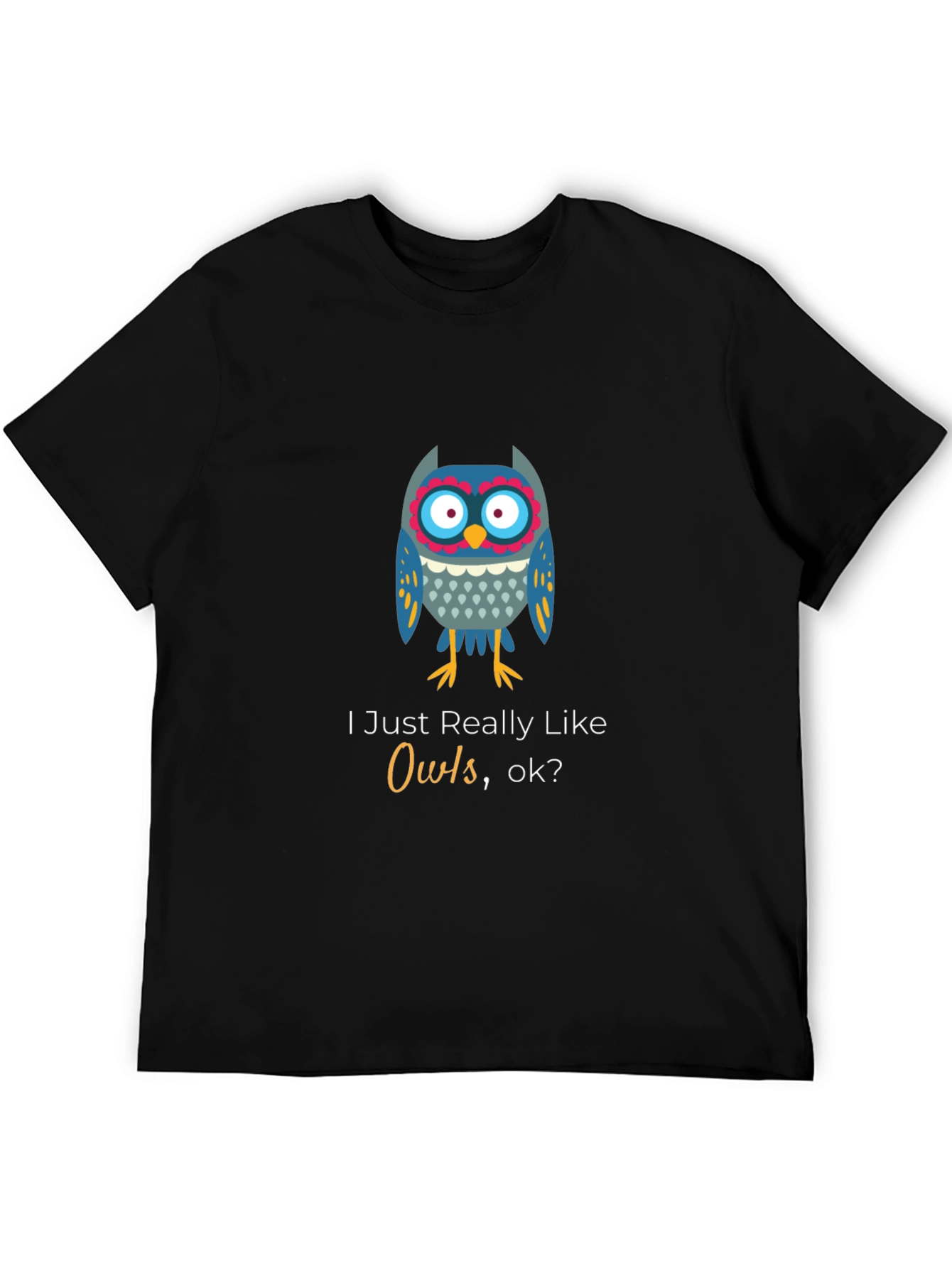 Black Owl Lover Black T-Shirt - Unisex Soft Cotton Tee view 5
