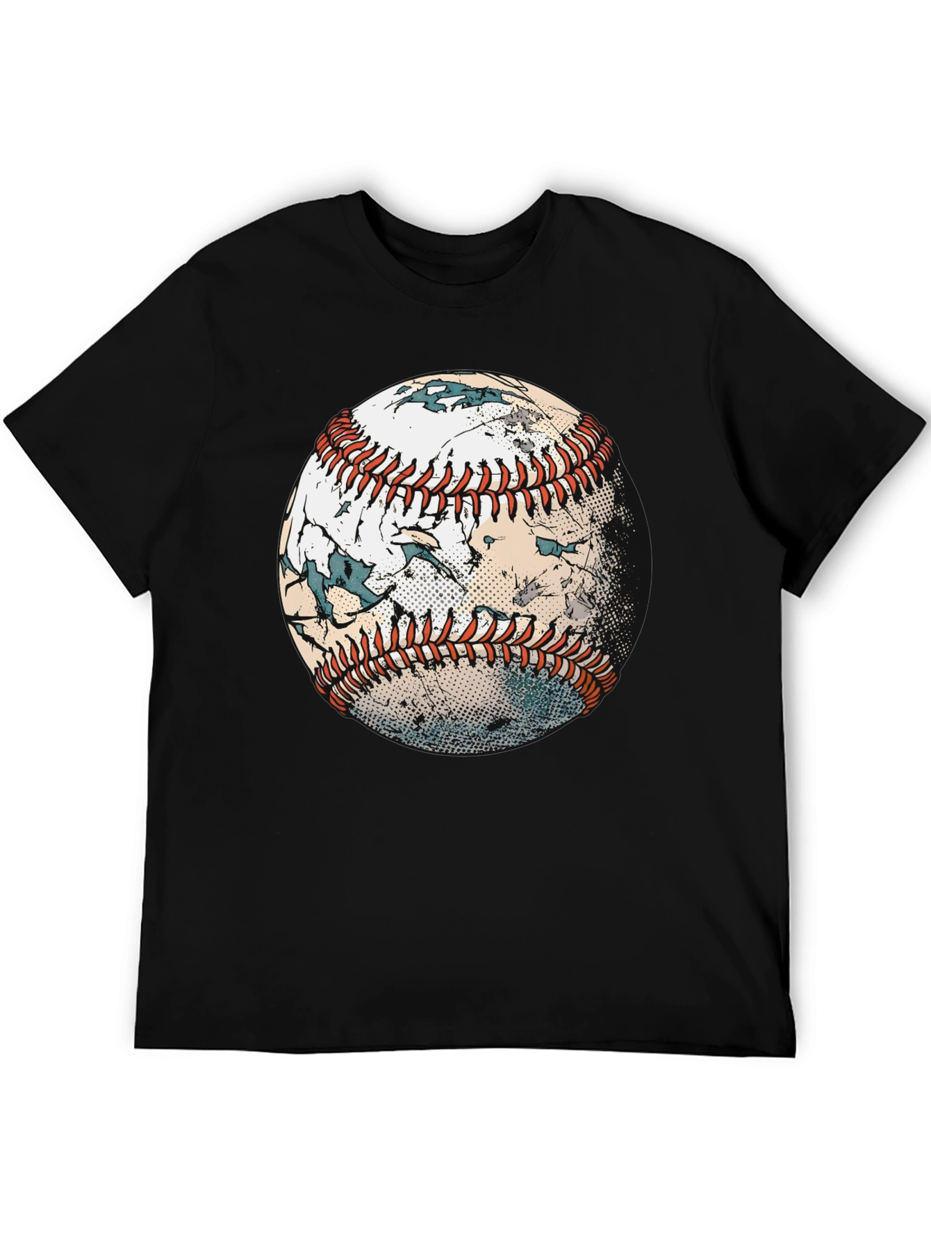 Black Distressed Baseball Graphic T-Shirt view 5