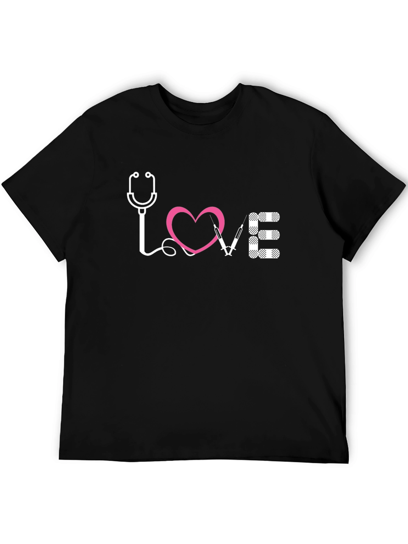 Black Nurse Love Graphic T-Shirt - Black view 5