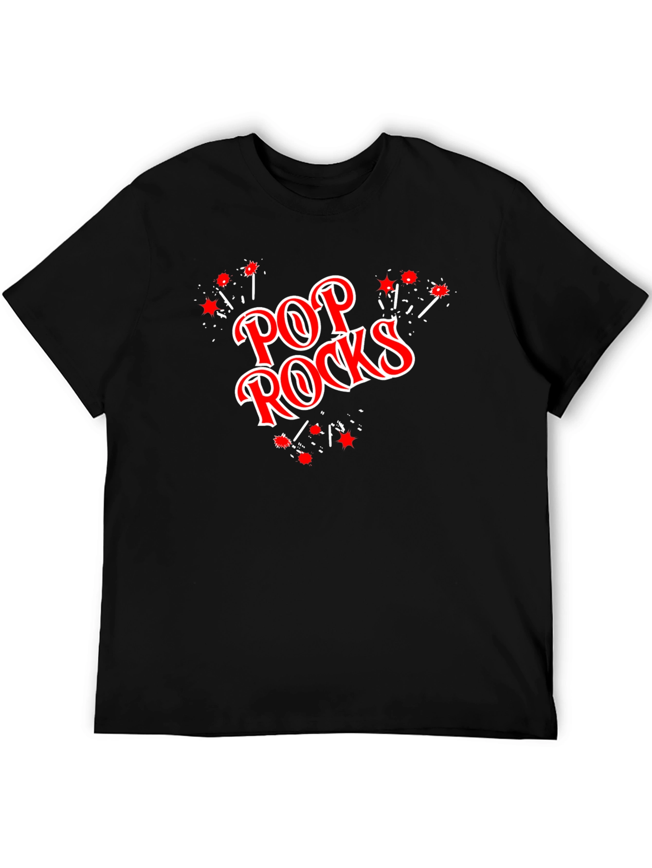 Black Pop Rocks Graphic T-Shirt - Black Cotton Tee view 5