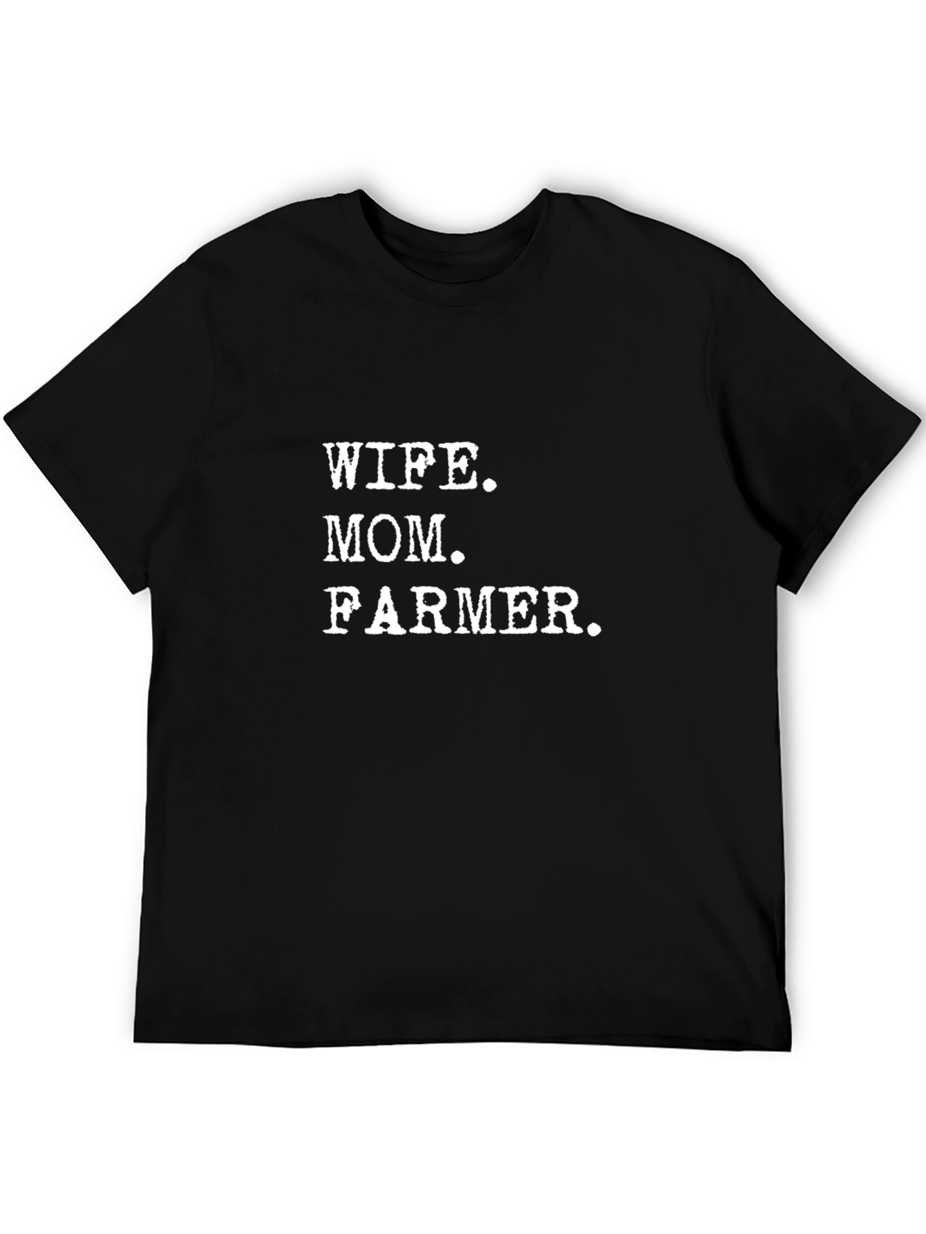 Black Wife Mom Farmer T-Shirt - Black Cotton Tee view 5