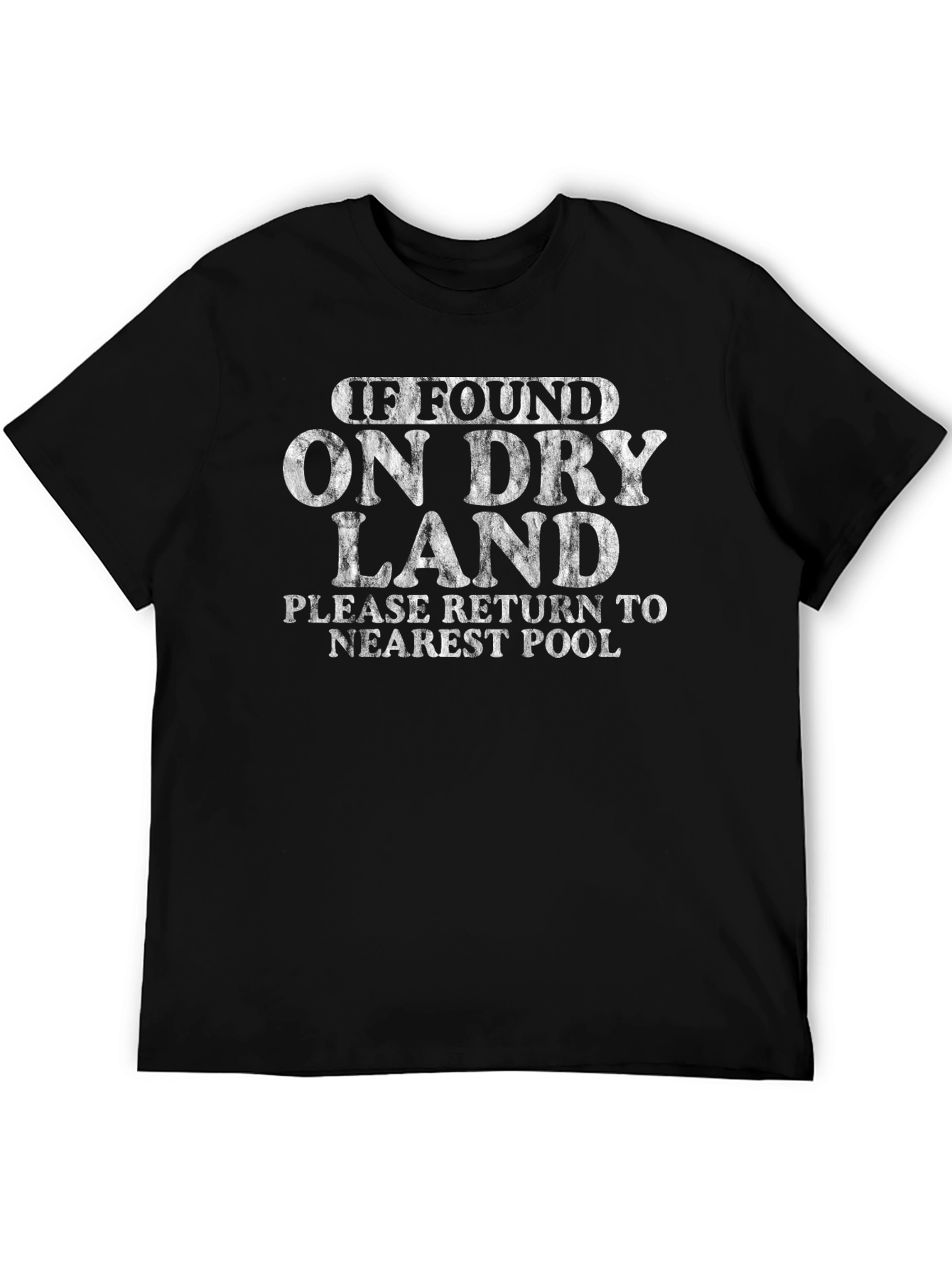 Black Humorous If Found On Dry Land Graphic T-Shirt view 5