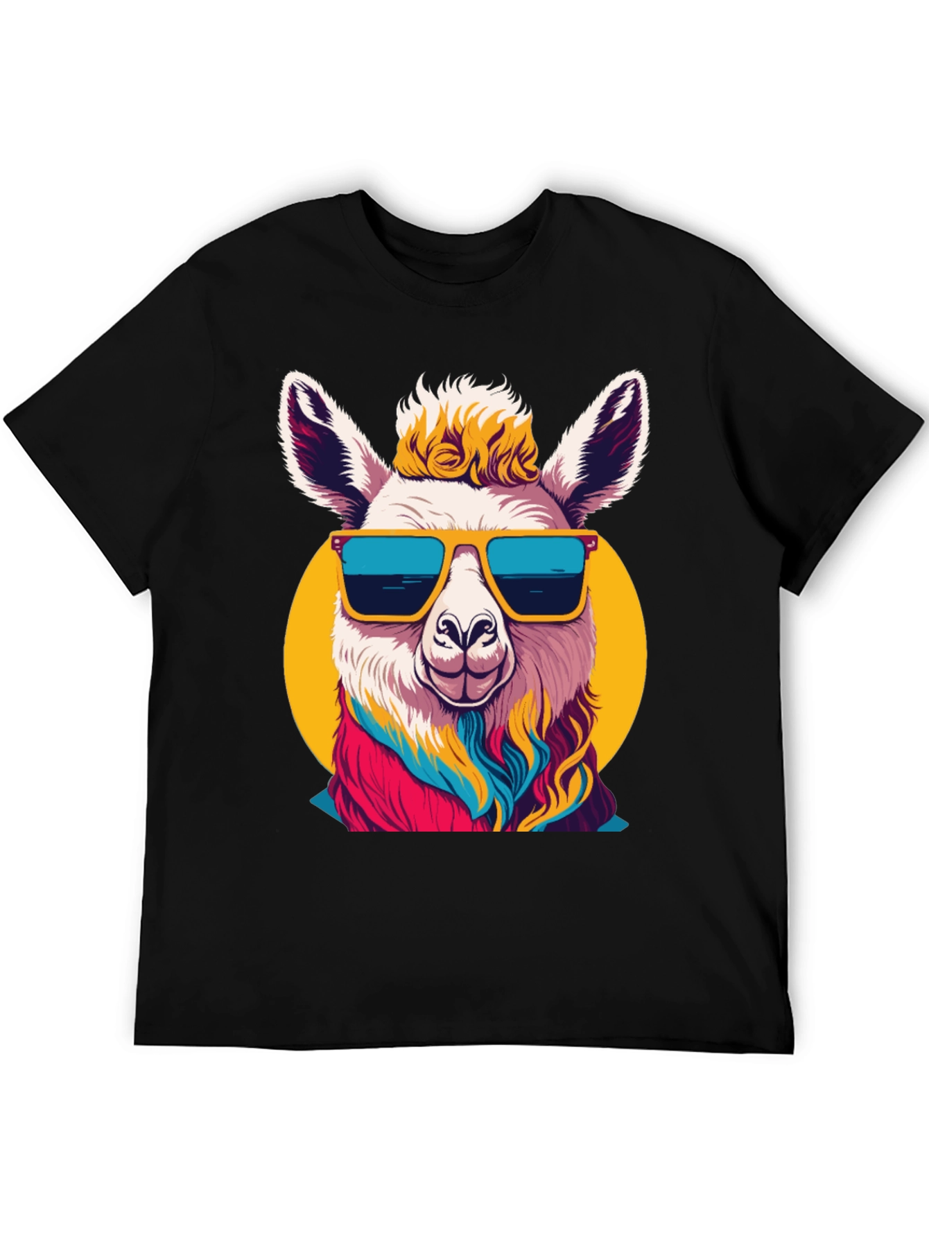 Black Cool Llama Graphic Tee - Black T-Shirt view 5