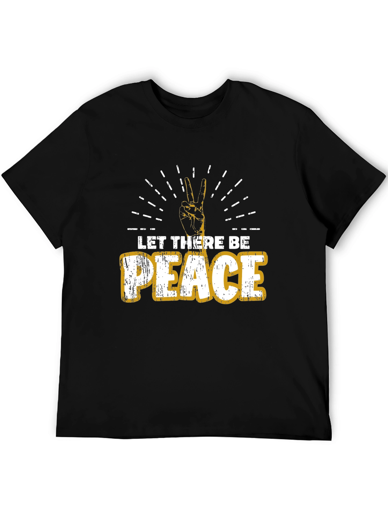 Black Let There Be Peace Graphic Tee - Soft Cotton Blend view 5
