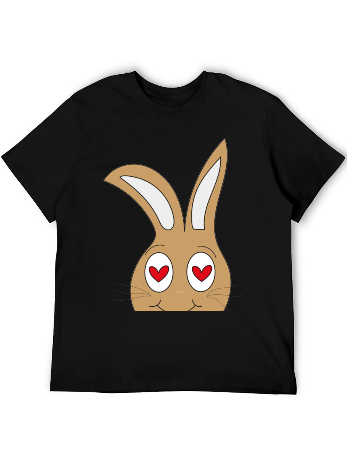 Black Funny Bunny Heart Eyes T-Shirt view 5