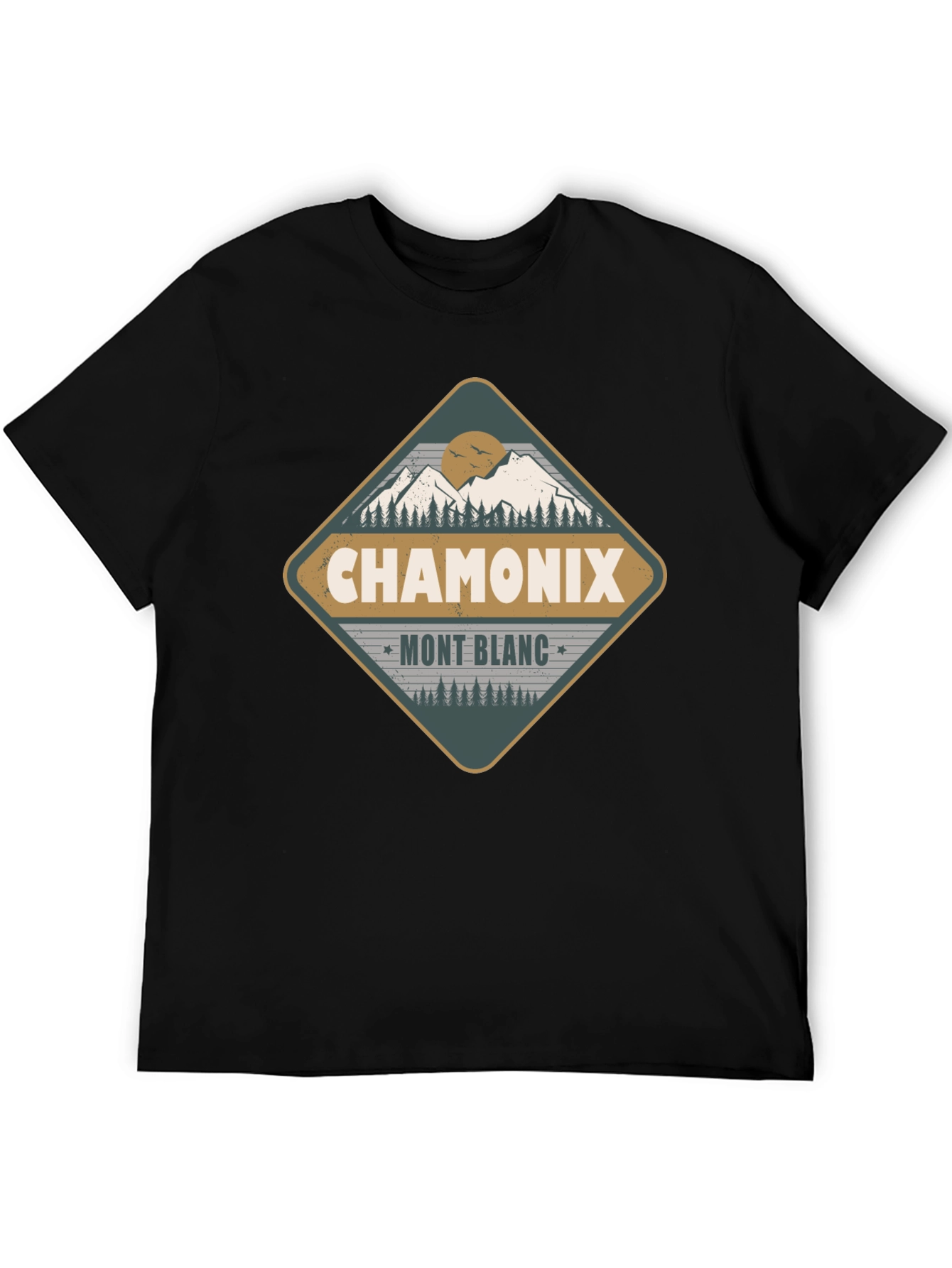 Black Chamonix Mont Blanc Graphic T-Shirt view 5