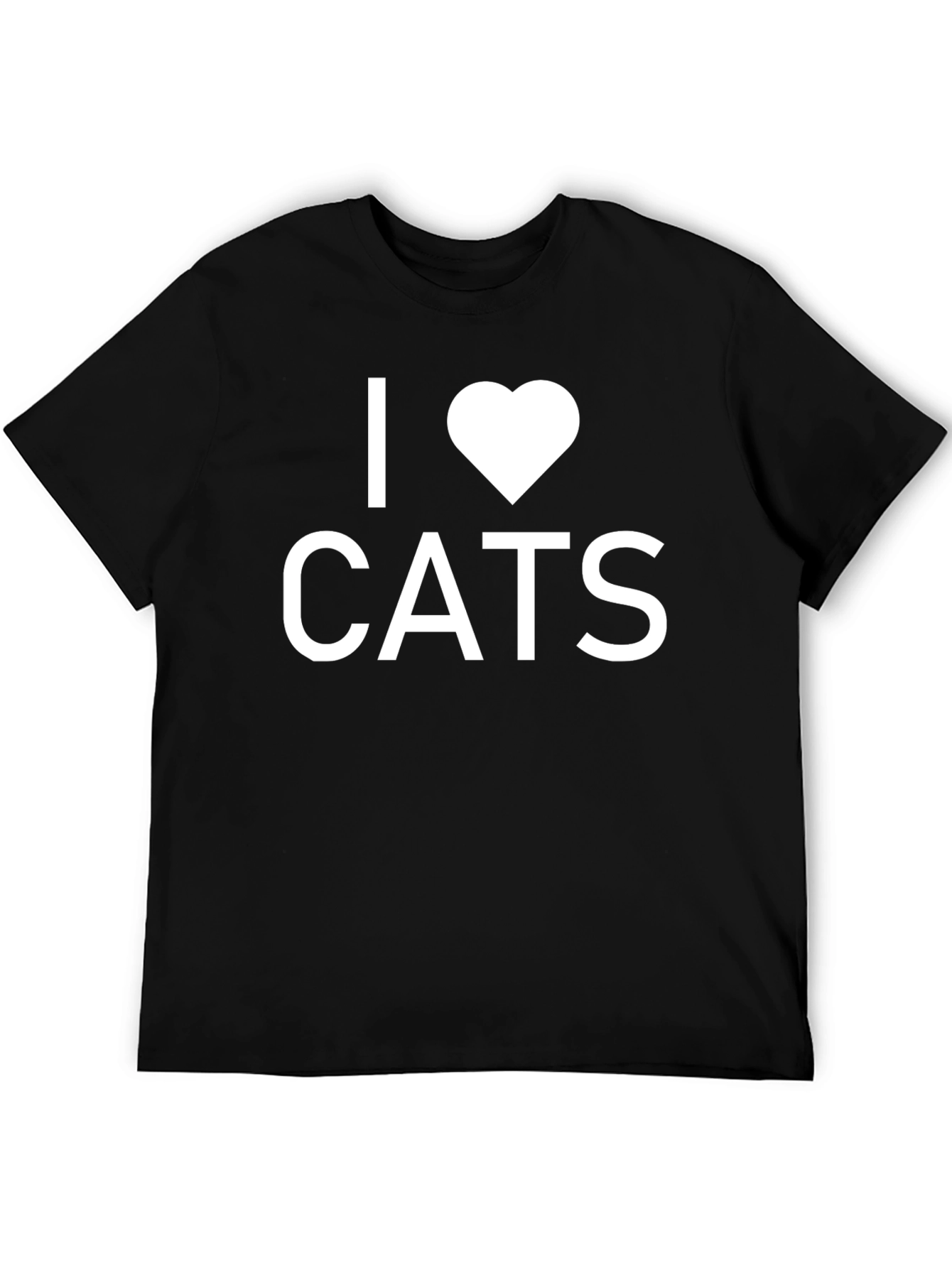 Black I Heart Cats Black T-Shirt - Unisex Design view 5
