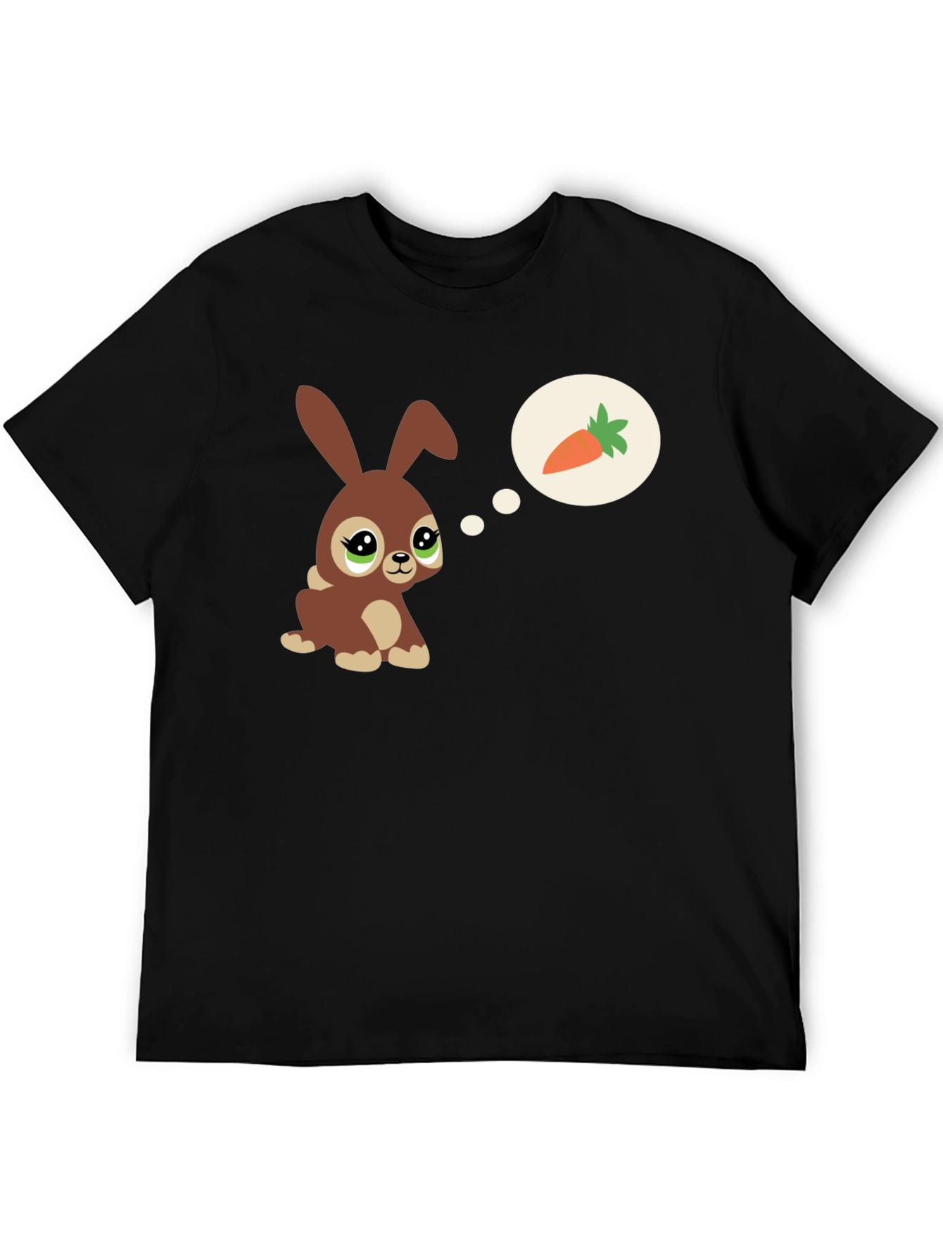 Black Cute Bunny Carrot Dream T-Shirt view 5